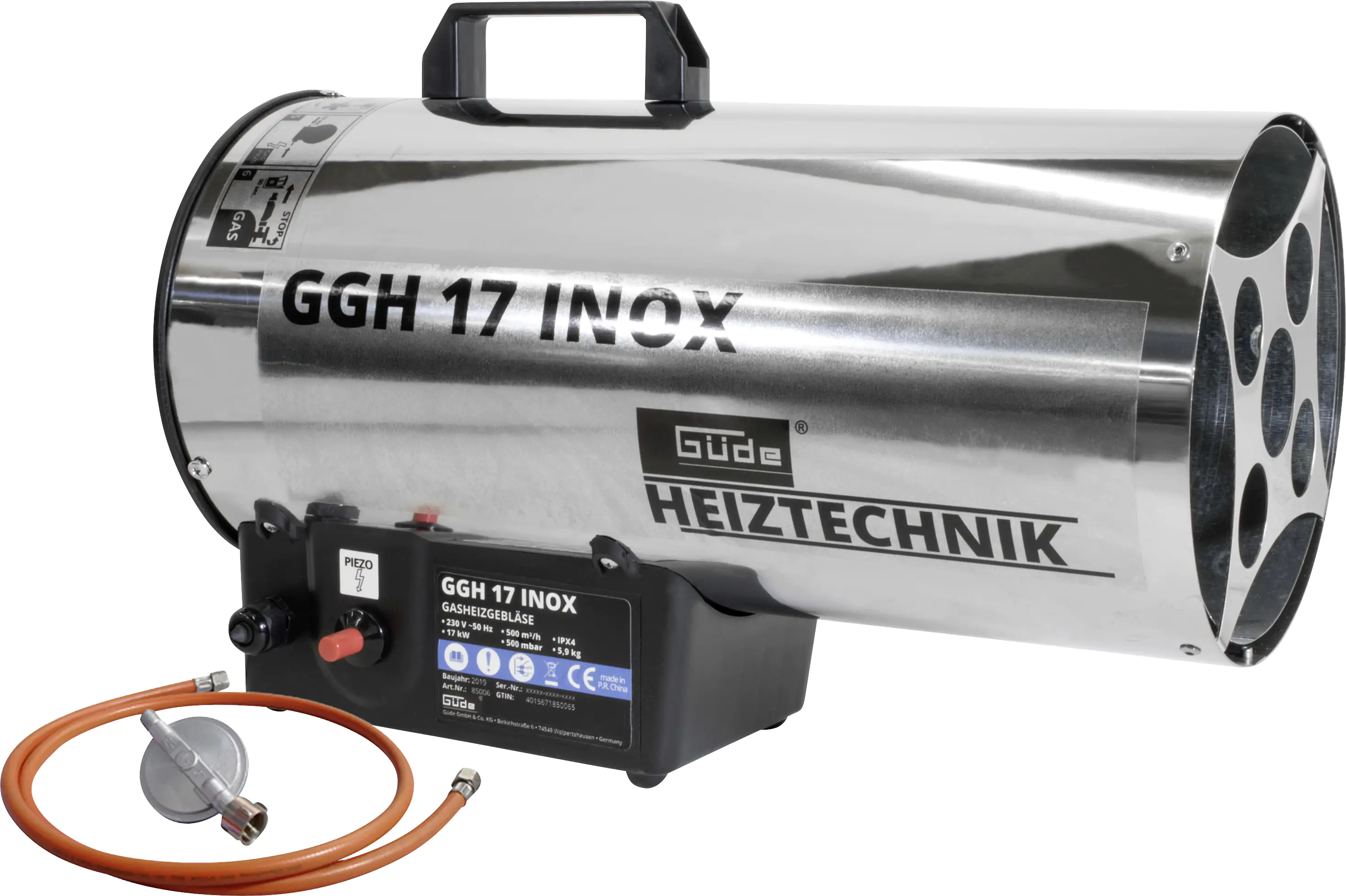 4015671850065_2281505 Güde Gasheizgebläse GGH 17 INOX silber/schwarz