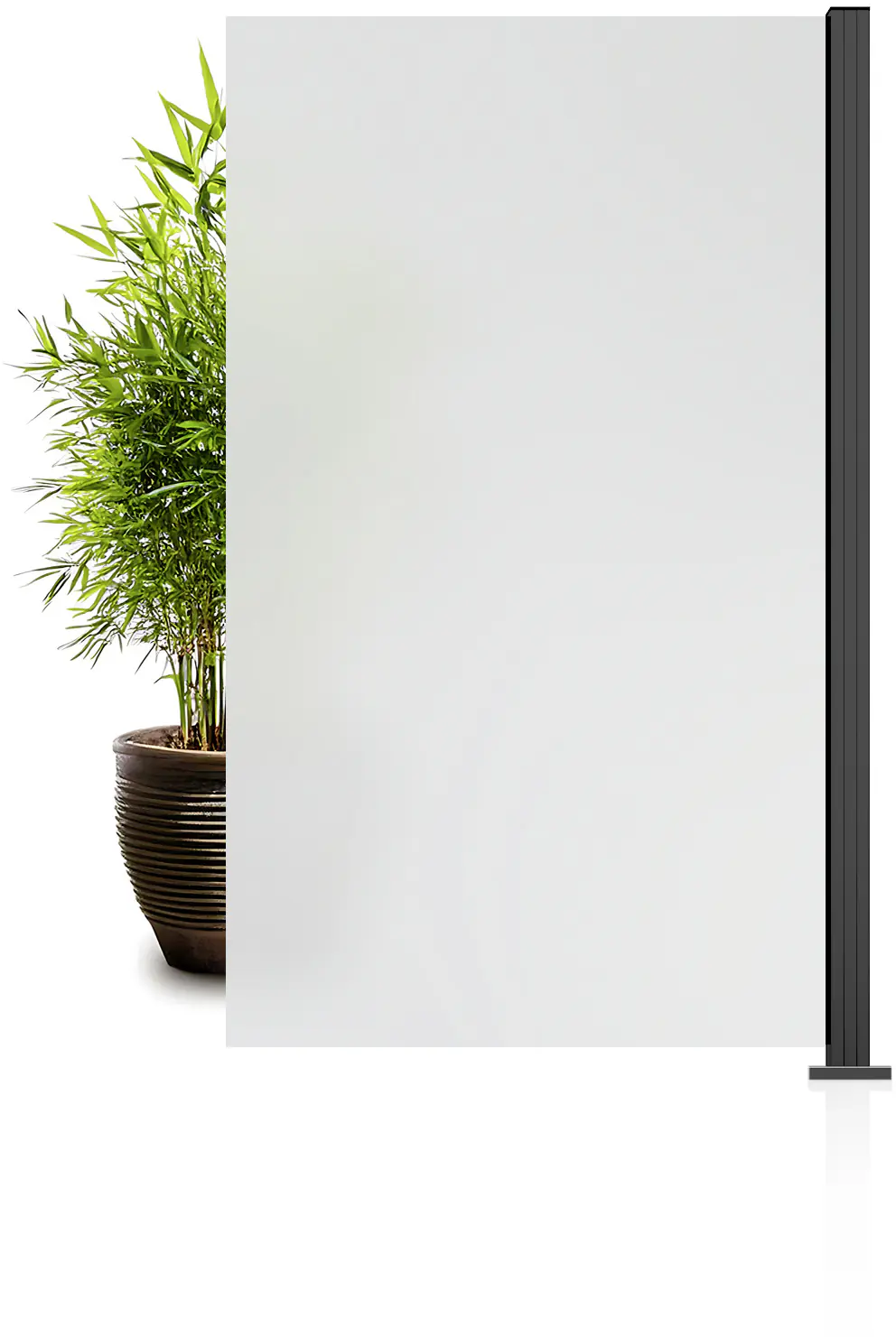 Ambiente Glaszaun Erweiterungsset Klarglas mit Siebdruck 187 x 107,2 cm anthrazit