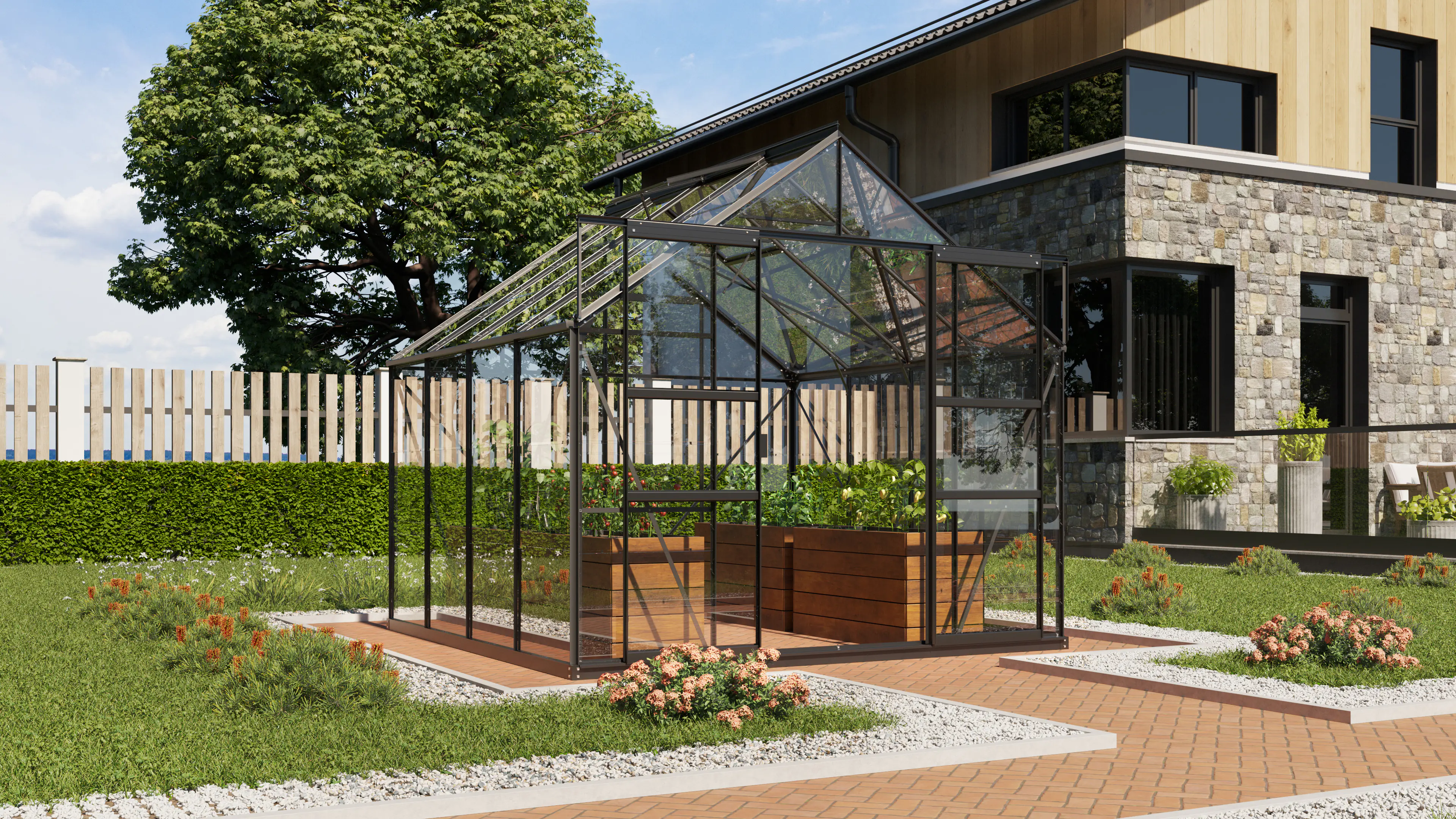 Vitavia Gewächshaus Mars 6700 254 x 254 cm 3 mm Sicherheitsglas