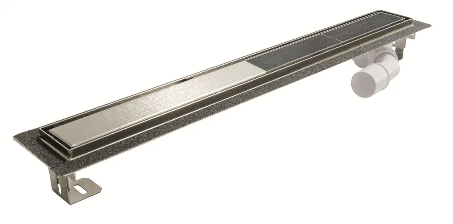 Rug Self Duschrinne Twist Comfort Edelstahl,  90 x 8,4 cm