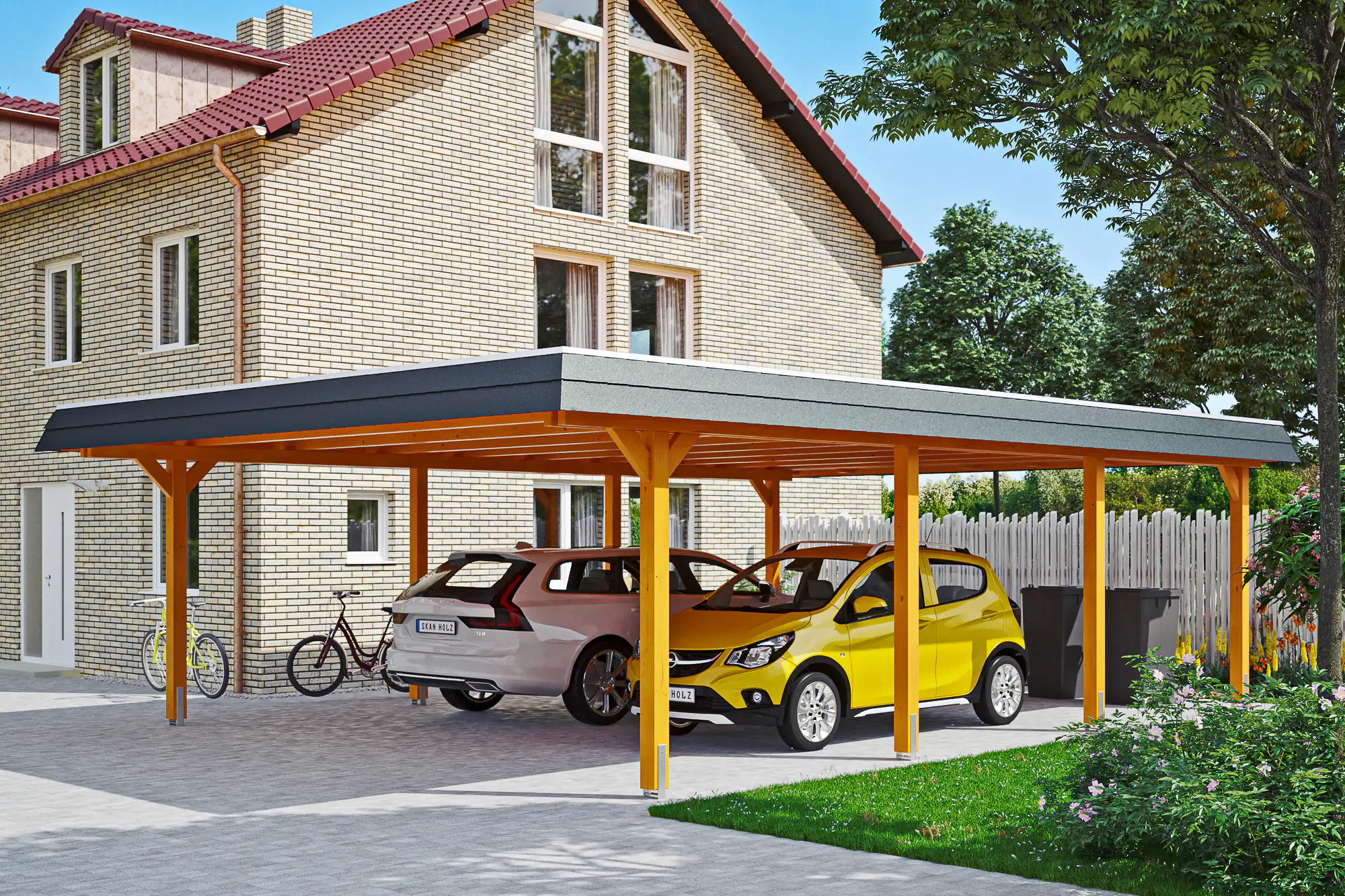SKAN HOLZ Carport Wendland 630 x 879 cm mit Aluminiumdach