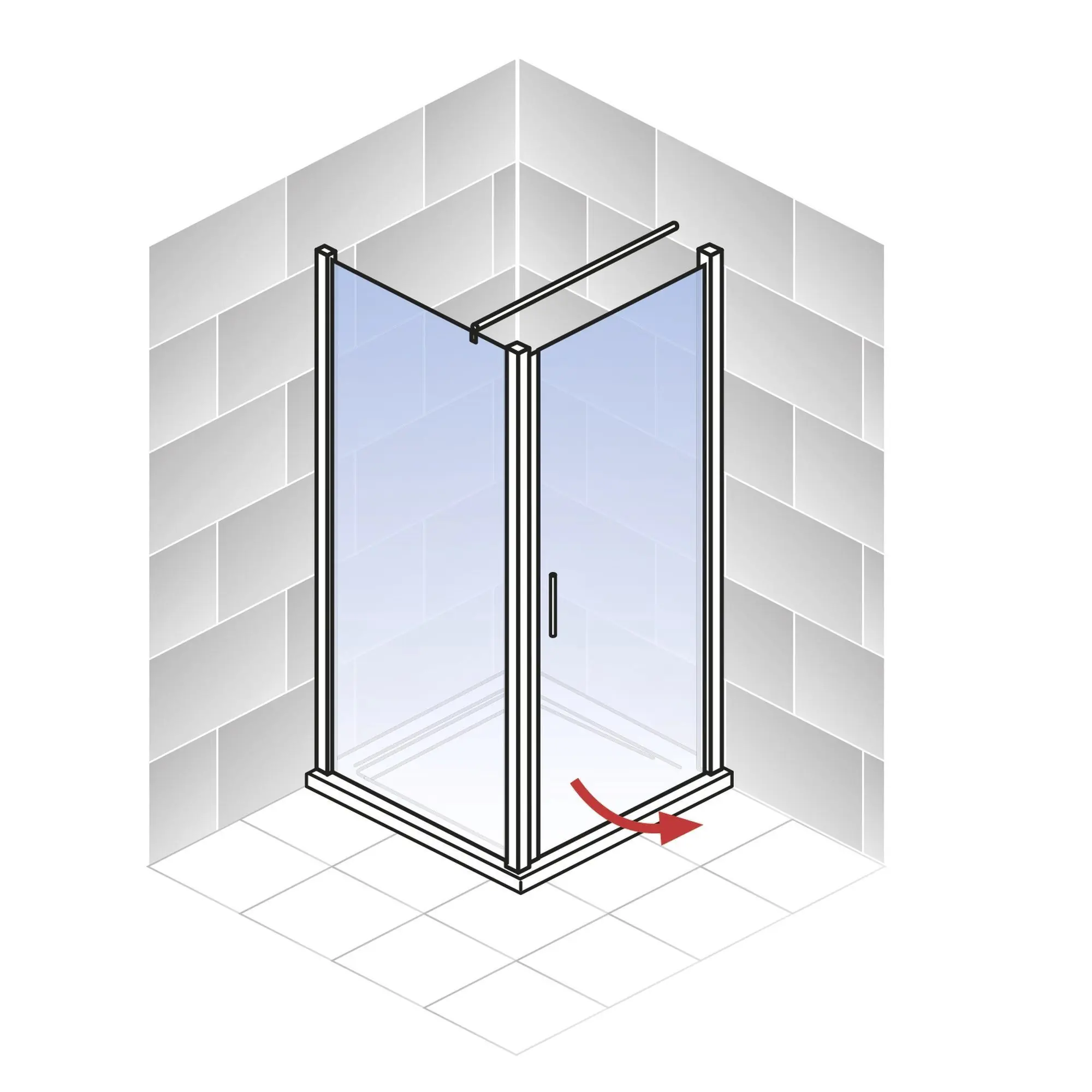 Schulte Eckdusche Garant 2.0 90 x 90 x 200 cm mattschwarz klar hell