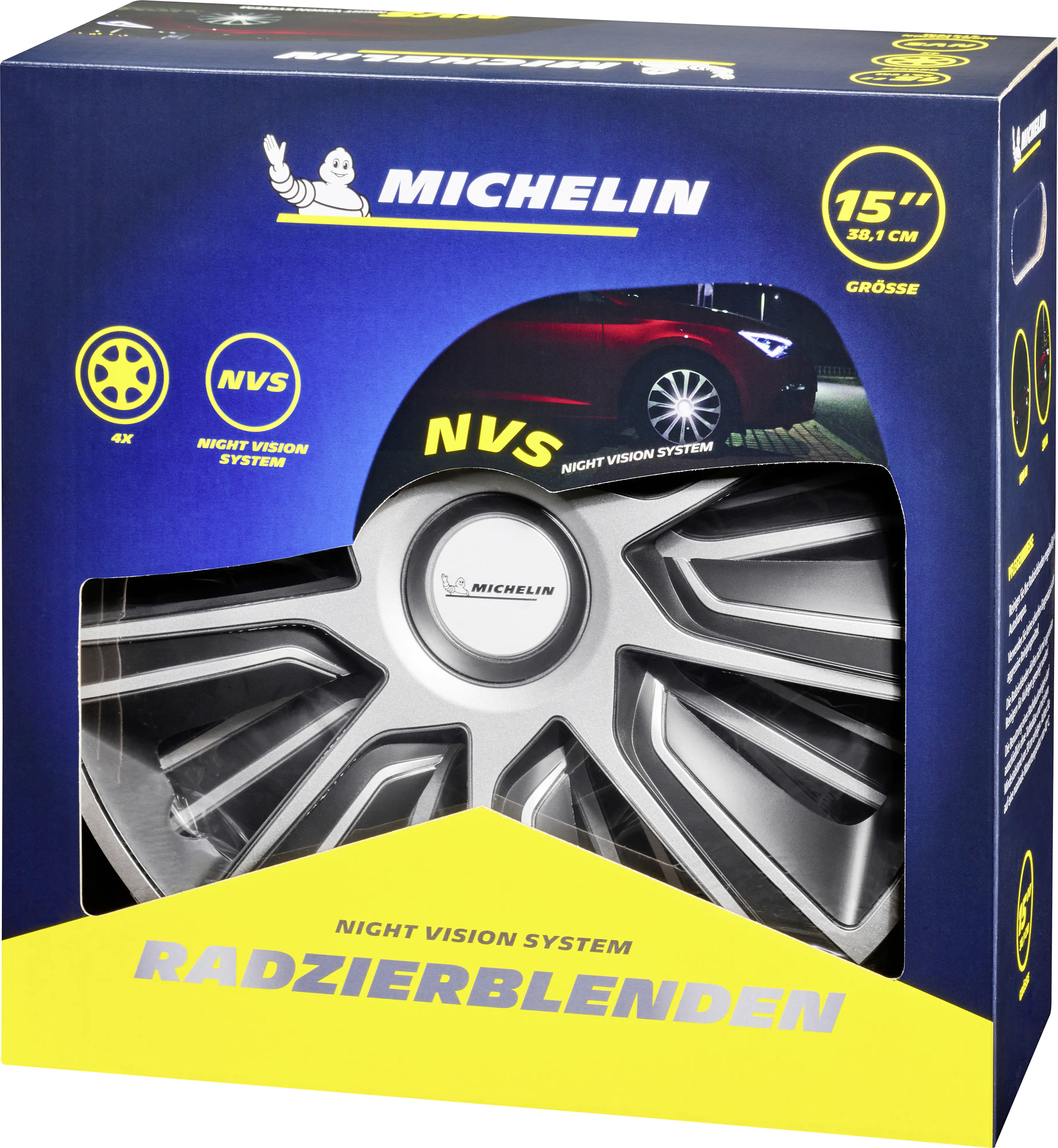 Michelin Radzierblenden Louise 35 cm (14 Zoll) silber schwarz 4 Stück Michelin Radzierblenden Louise 35 cm (14 Zoll) silber schwarz 4 Stück
