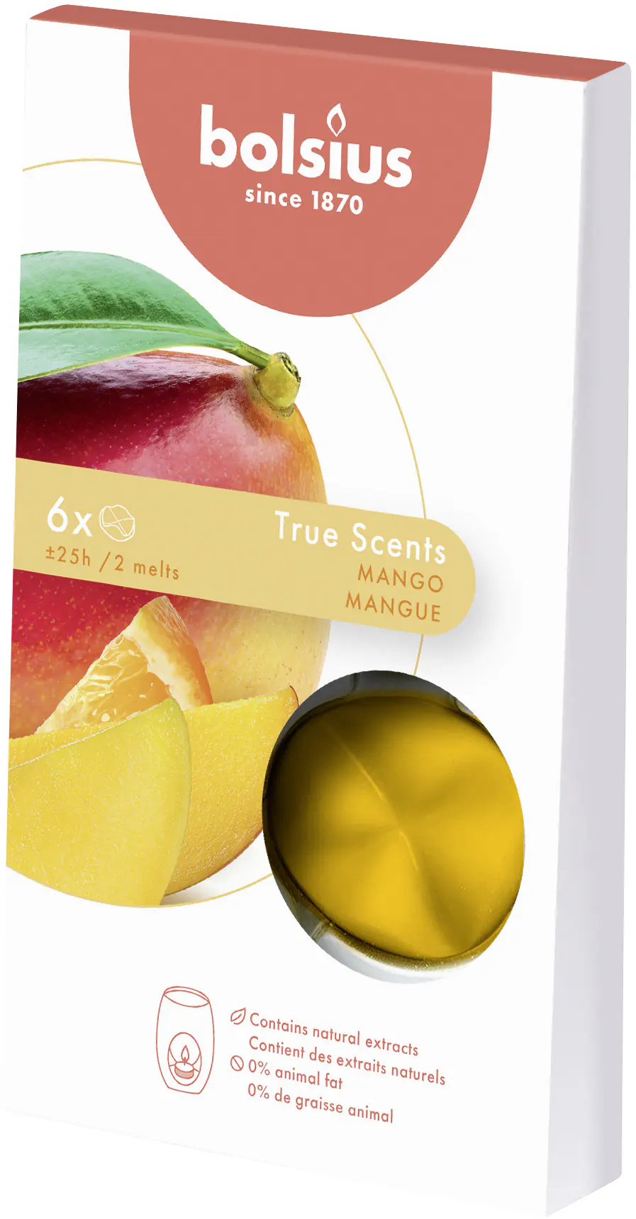 Bolsius True Scents - Wax Melts Mango, 6er Pack
