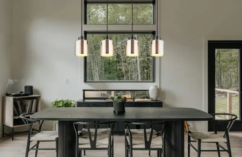 Globo Hängeleuchte Felicia 78 x 120 cm schwarz-chrom matt