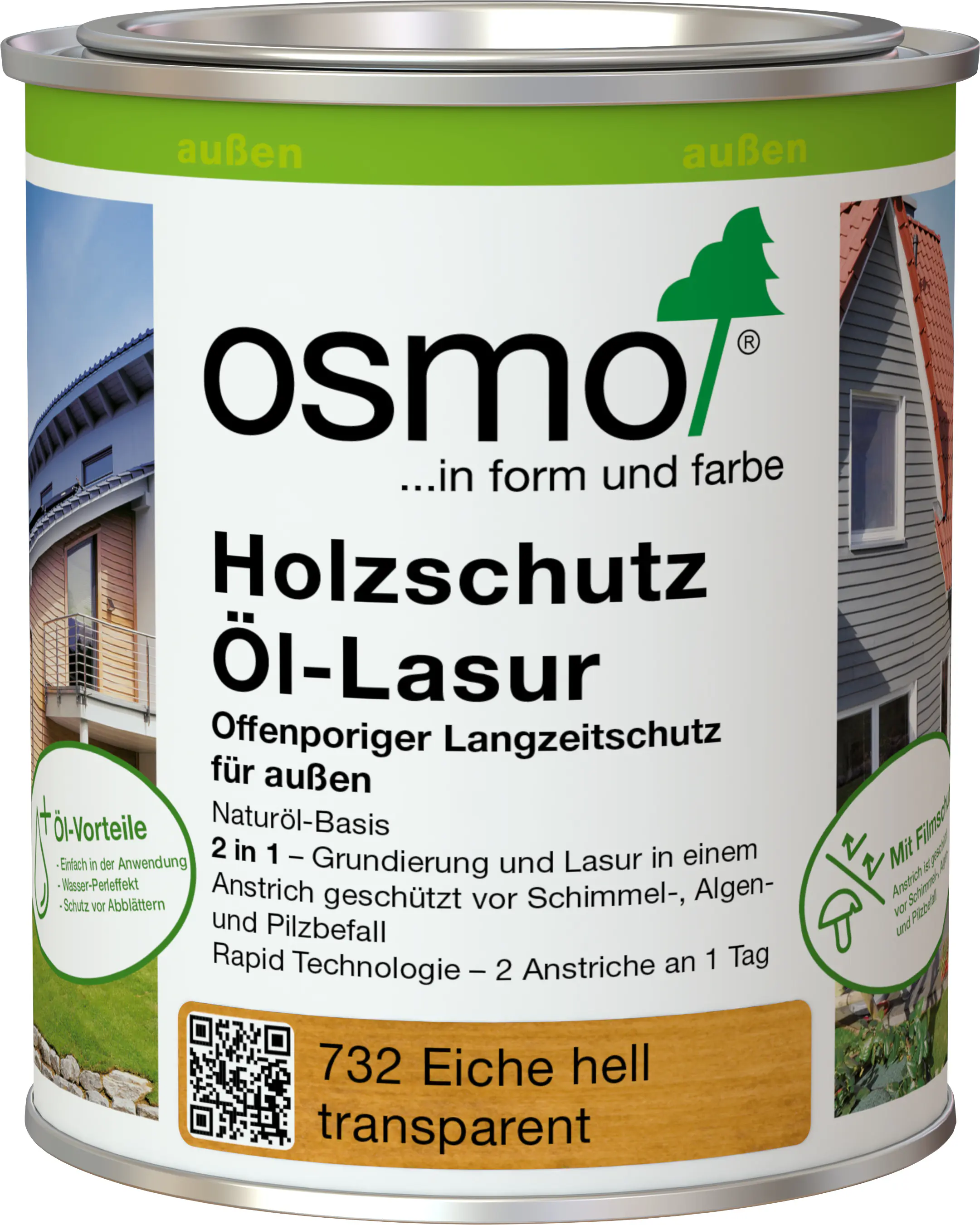 Osmo Holzschutz Öl-Lasur 750 ml eiche hell