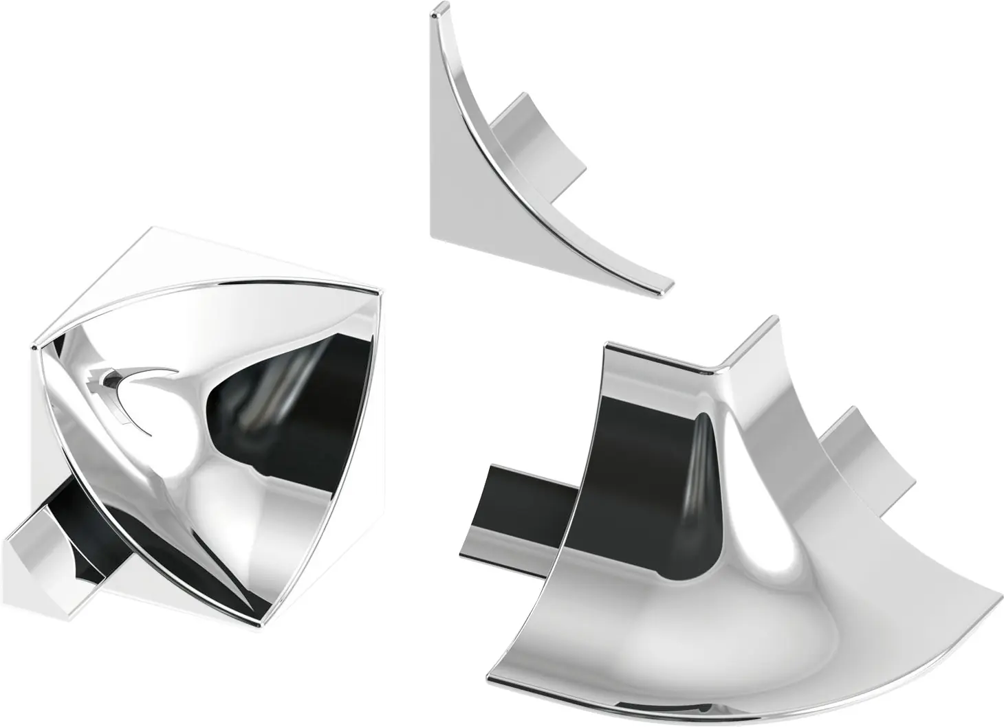 alfer Zubehör-Set 12 mm 12 mm PVC (Kunststoff) glatt Chrom Optik