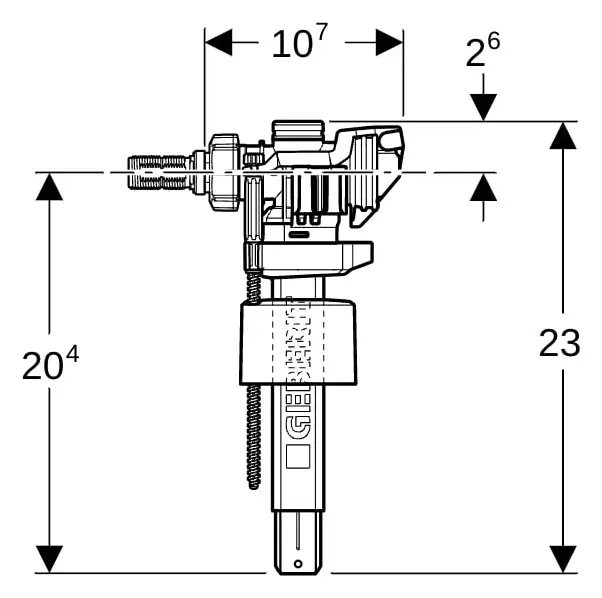 Geberit Füllventil für Unterputz-Spülkasten Typ 383 Ø 9,53 mm (3/8") Geberit Füllventil für Unterputz-Spülkasten Typ 383 Ø 9,53 mm (3/8")