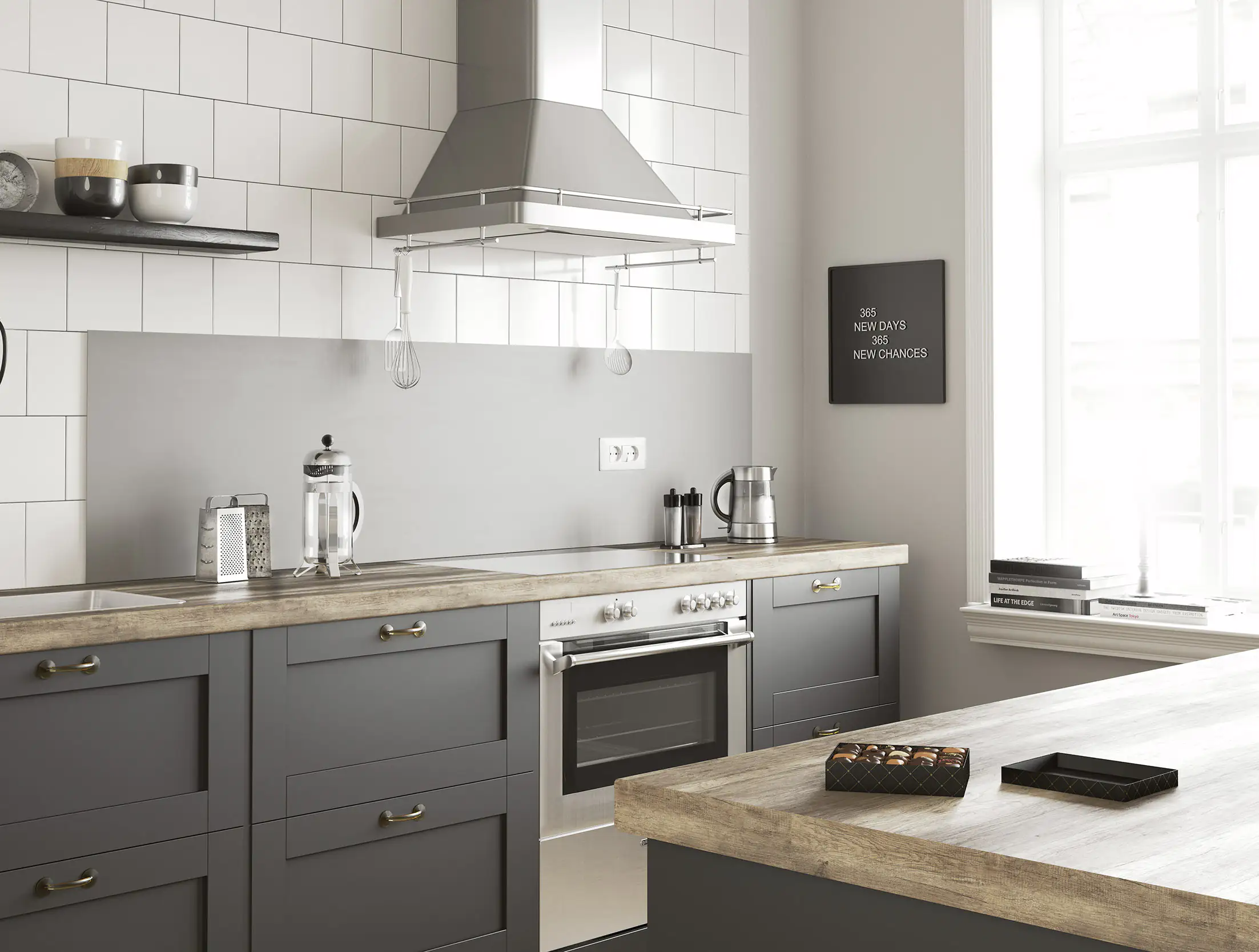 Küchenrückwand WandArt easy 120 x 58,5 cm, 3 mm, hellgrau