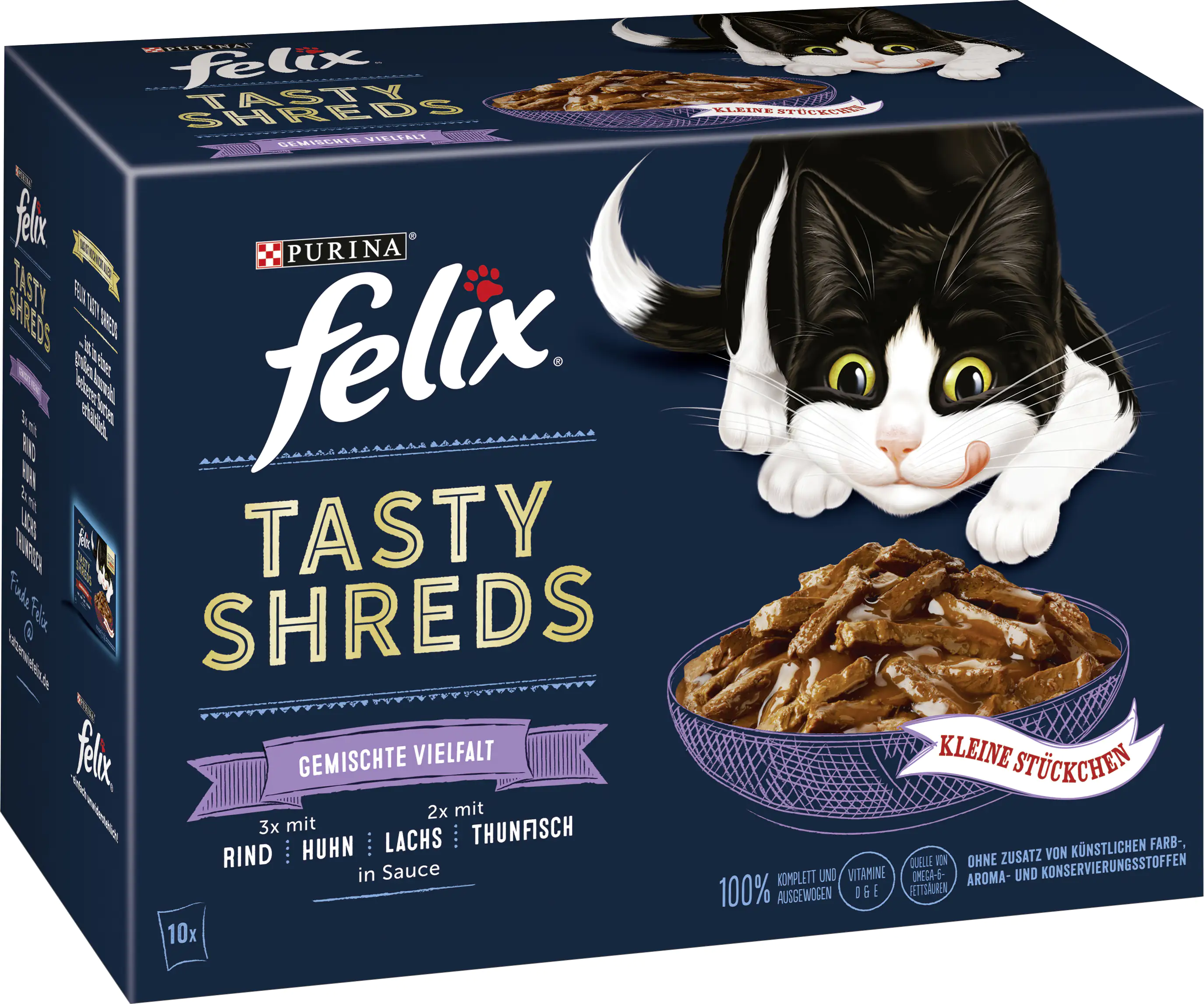 Felix Tasty Shreds Geschmacksvielfalt Mix 10 x 80 g
