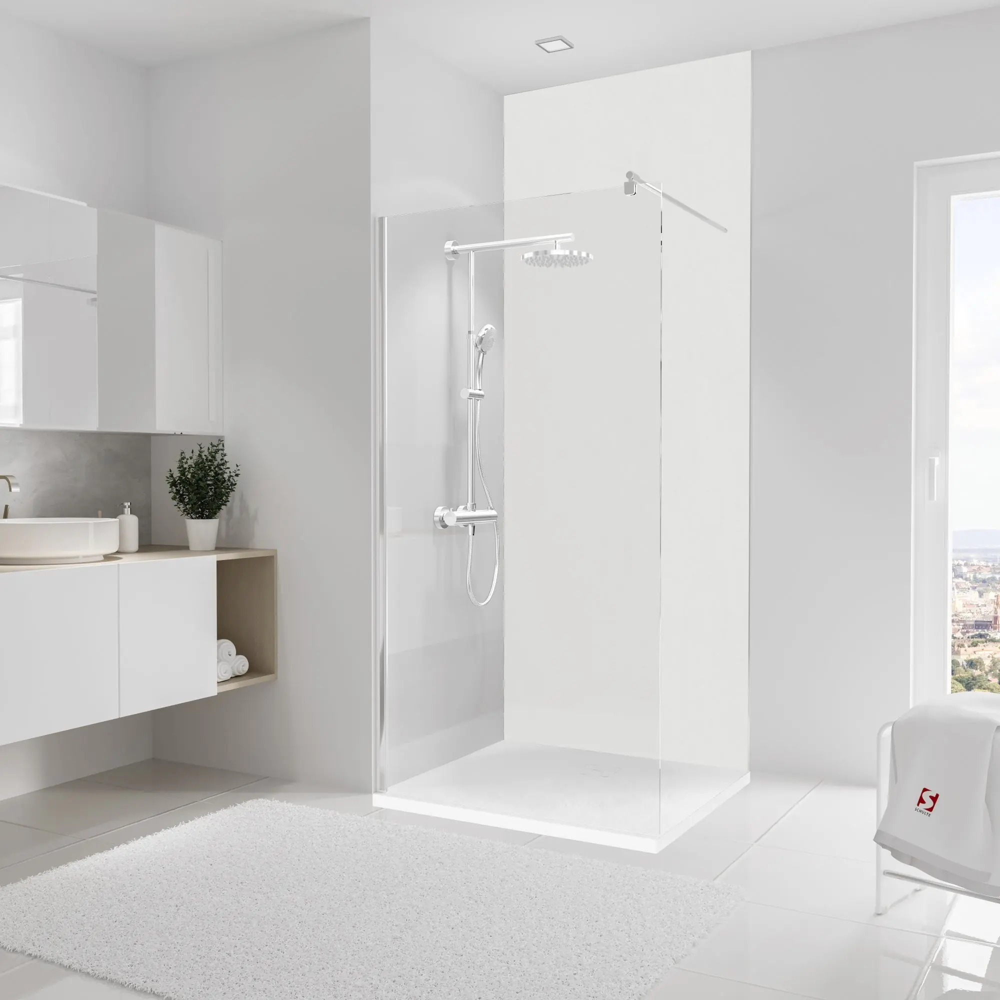 Schulte Duschrückwand DecoDesign Dekor 100 x 255 cm Stein weiß