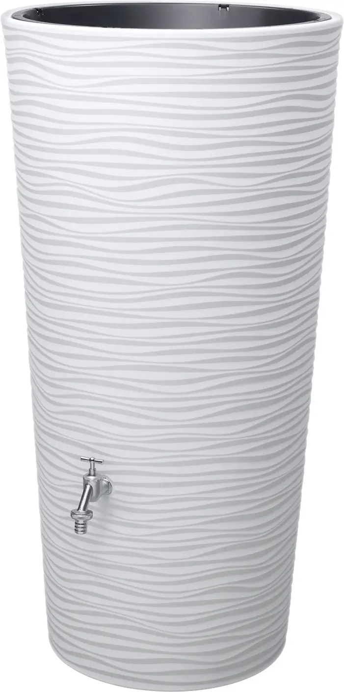 Garantia Regentonne Natura 2in1 rund inkl. Pflanzschale 210 L arctic 