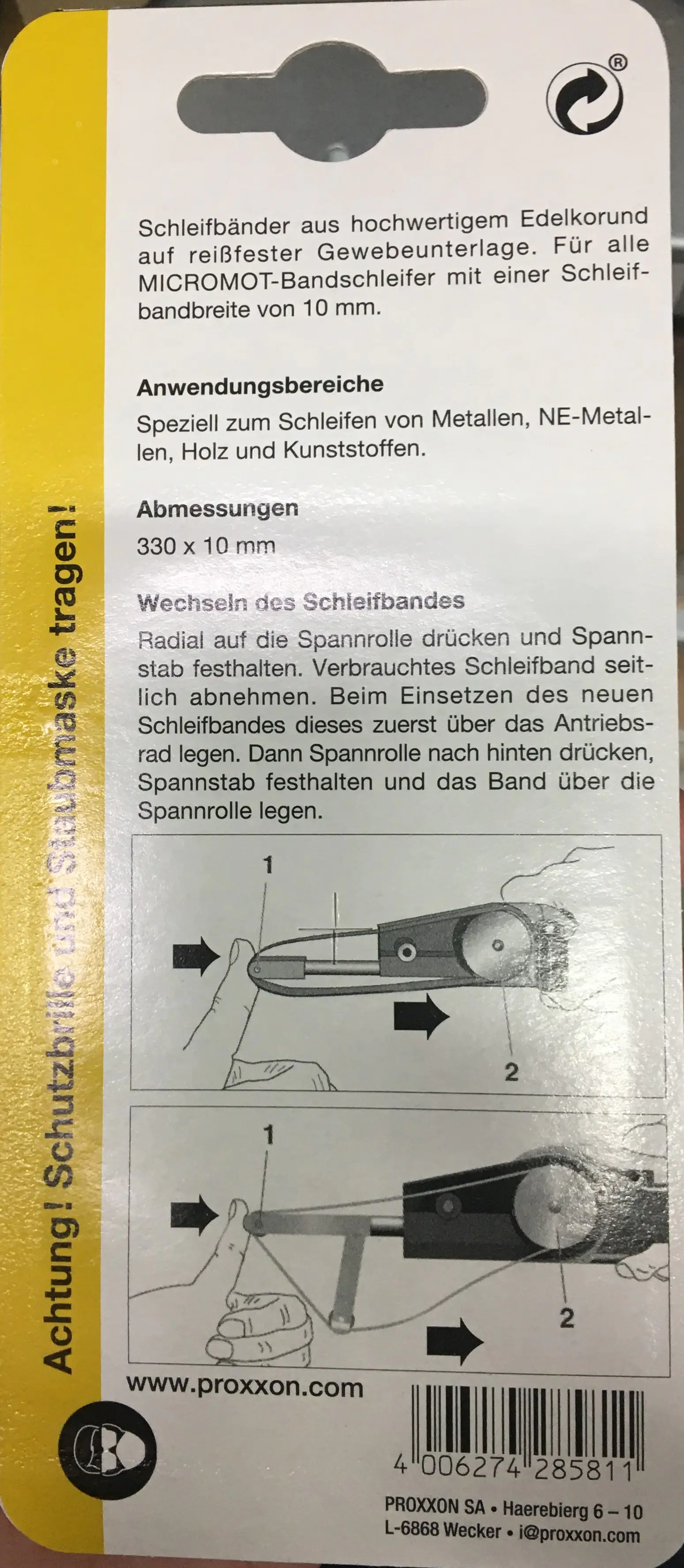 Proxxon Micromot Schleifbänder für BS/E Edelkorund 5 Stück K 180