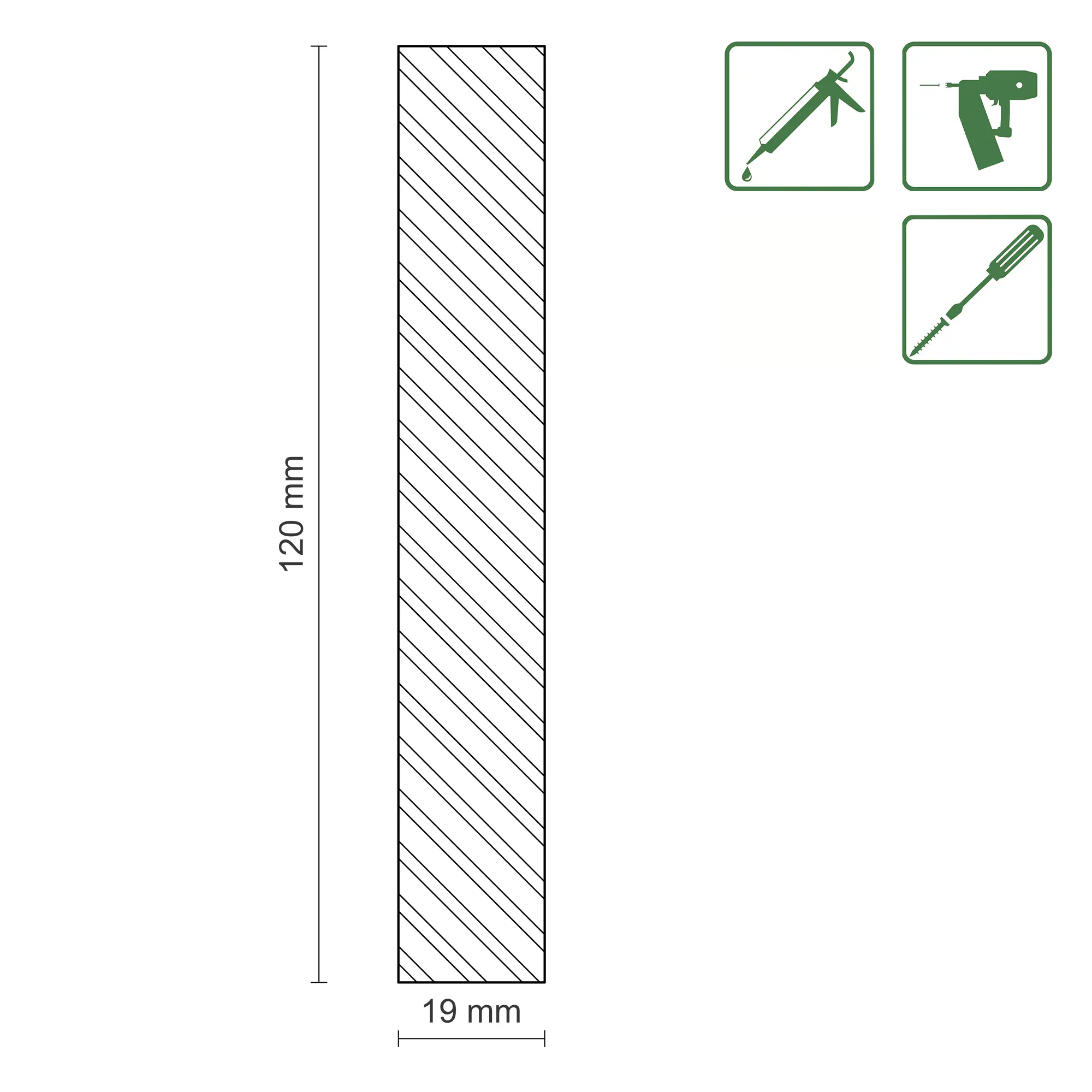 FN Neuhofer Flachleiste 100 cm 120 x 19 mm Fichte/Kiefer