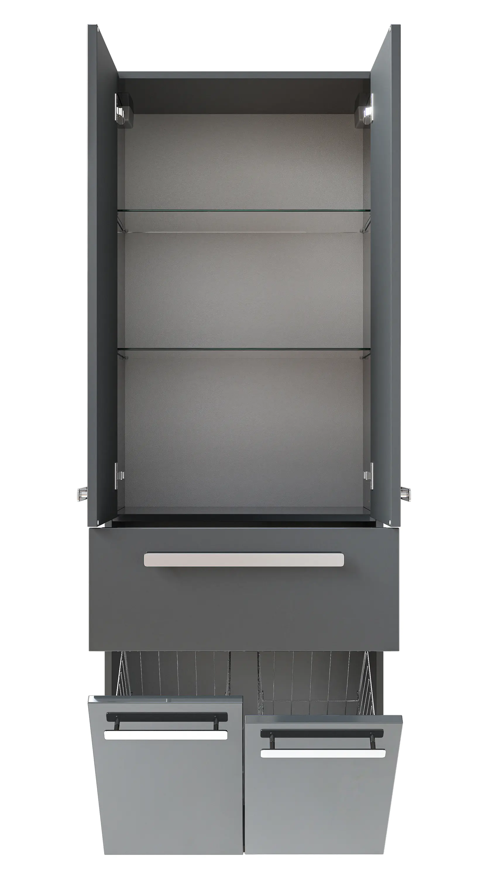 Pelipal Hochschrank Fokus 4005 Lack steingrau Hochglanz, Breite 60 cm