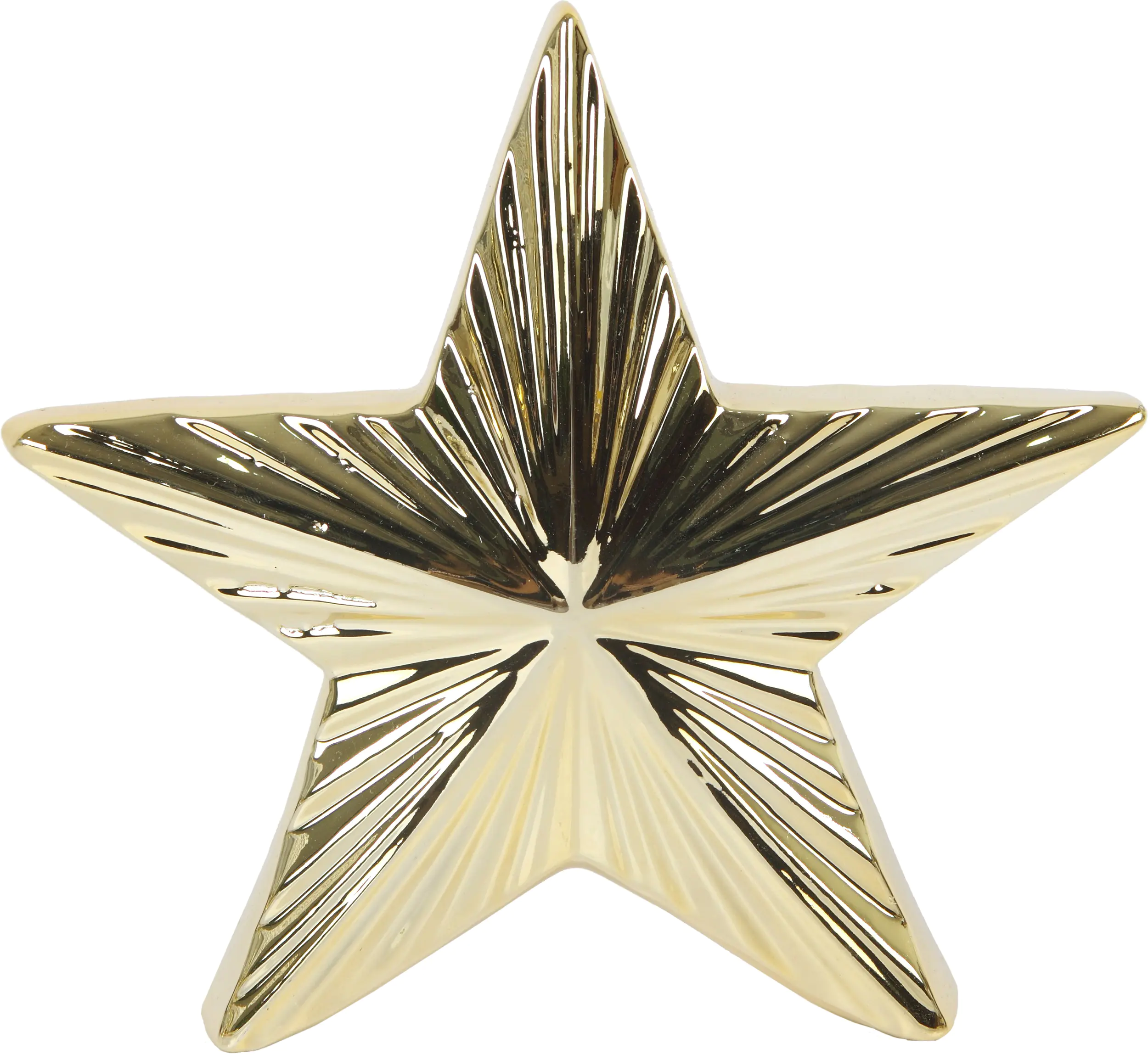 TrendLine Deko Keramik Stern 16,5 x 4 x 18 cm gold