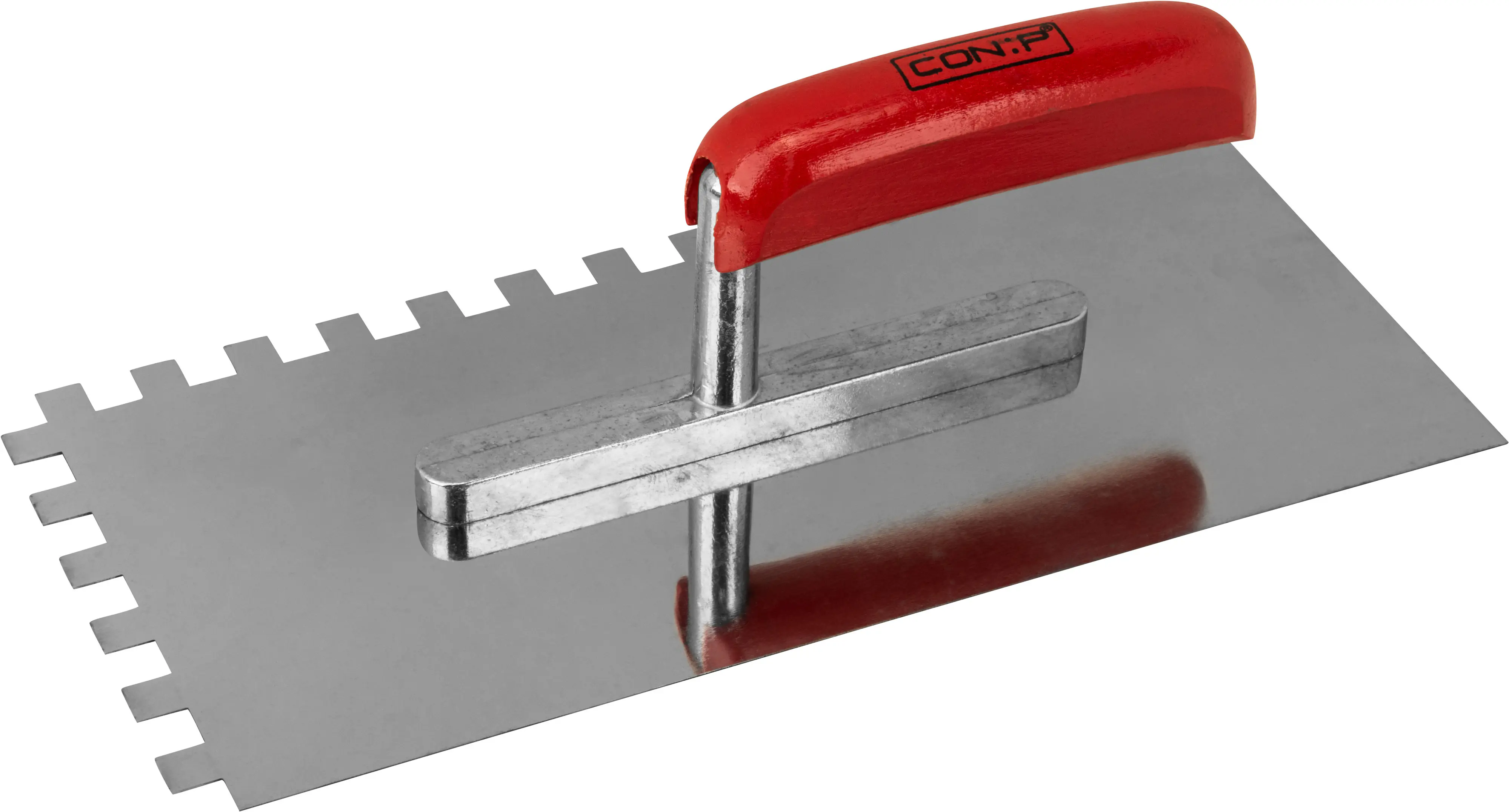 Zahnglättekelle 280 x 130 mm, Zahnung 10 x 10 mm rostfrei