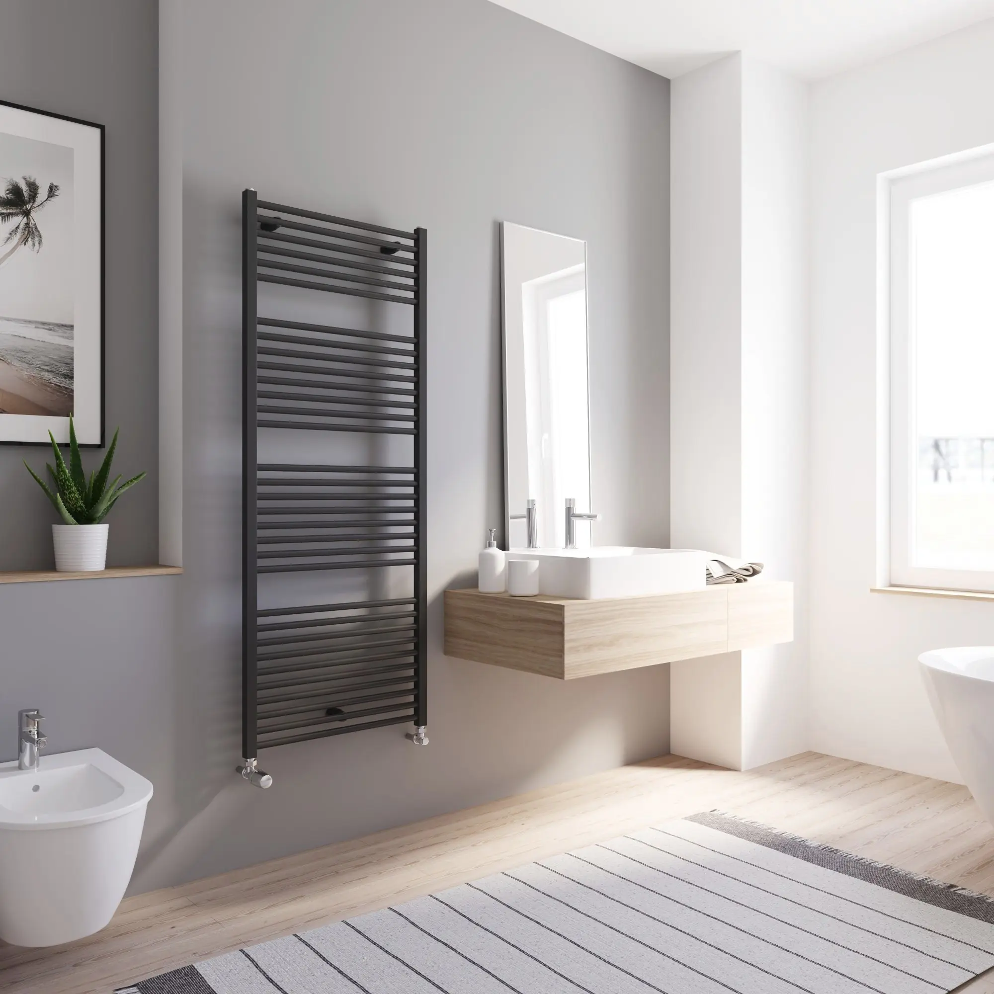 Schulte Design-Heizkörper Turbo 153,5 x 60 cm mattschwarz 823 W