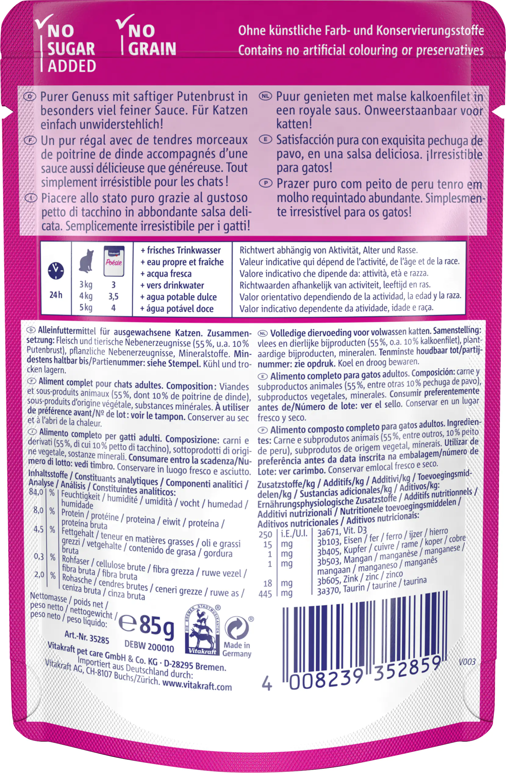Vitakraft Poésie Katzenfutter Délice Sauce Pute 85 g