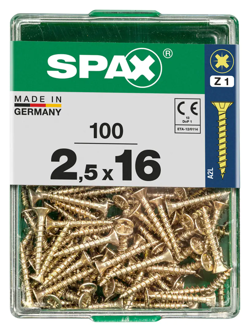 Spax Universalschrauben 2.5 x 16 mm PZ 1 - 100 Stk.