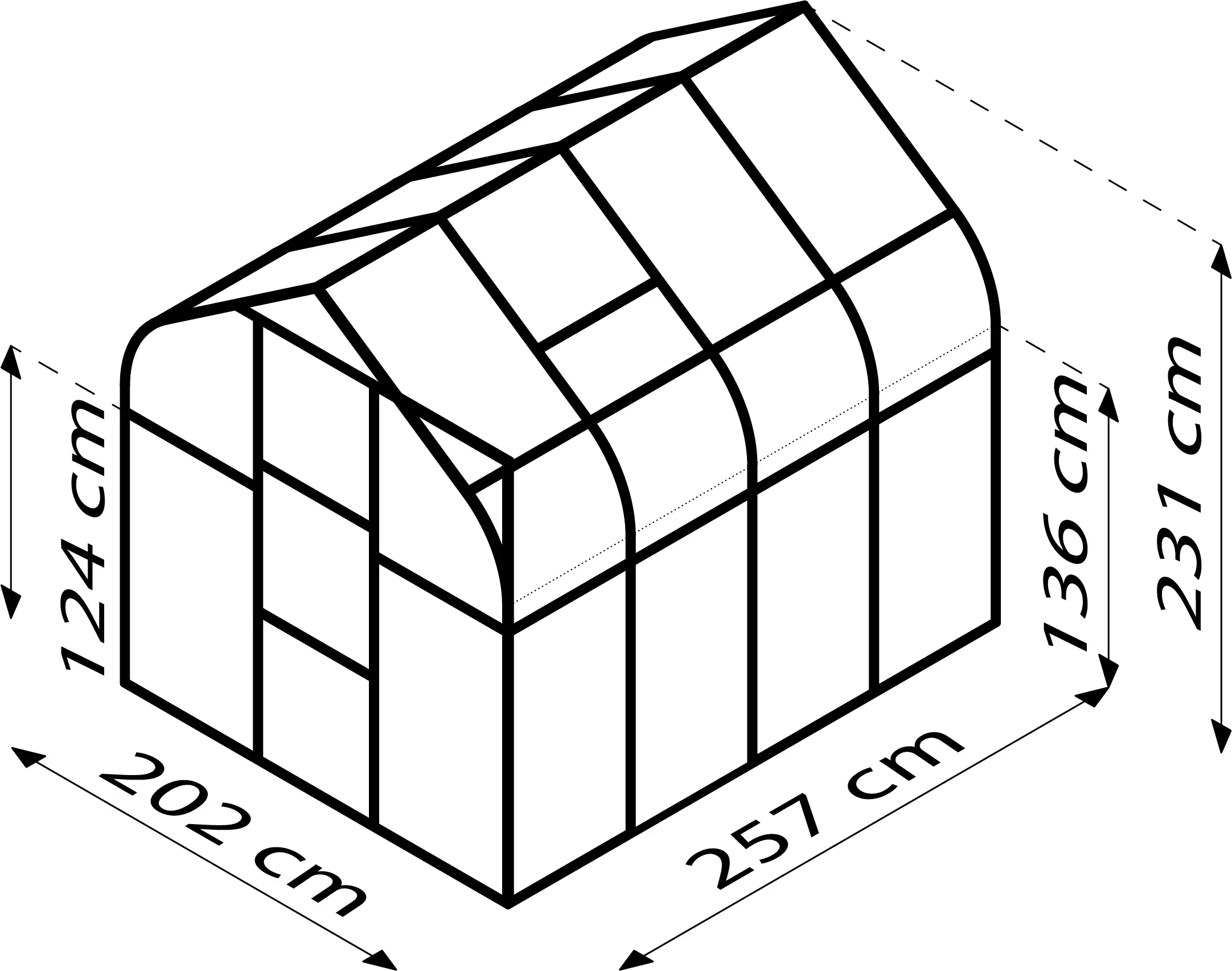 Vitavia Gewächshaus Orion 5000 202 x 257 cm 3 mm Sicherheitsglas