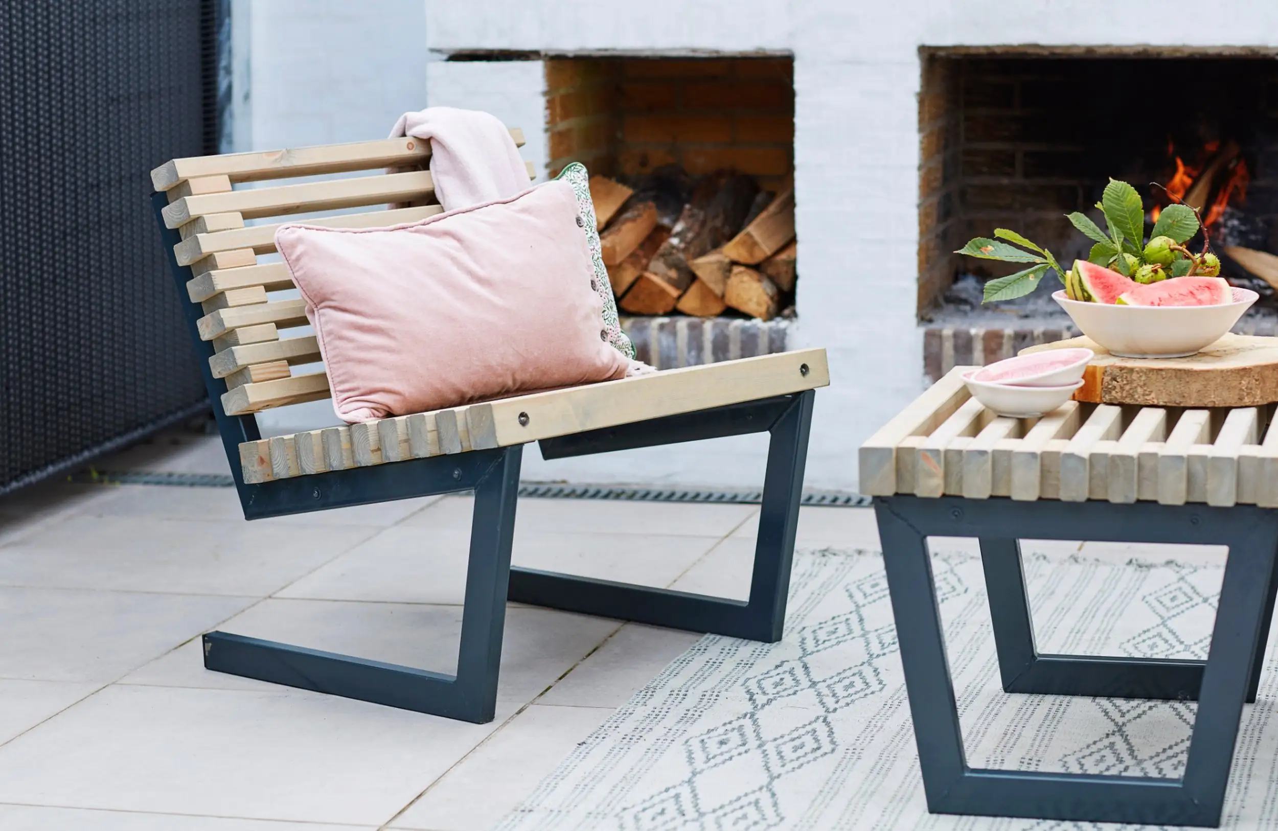 Plus Sessel Siesta 69 cm natur-schwarz