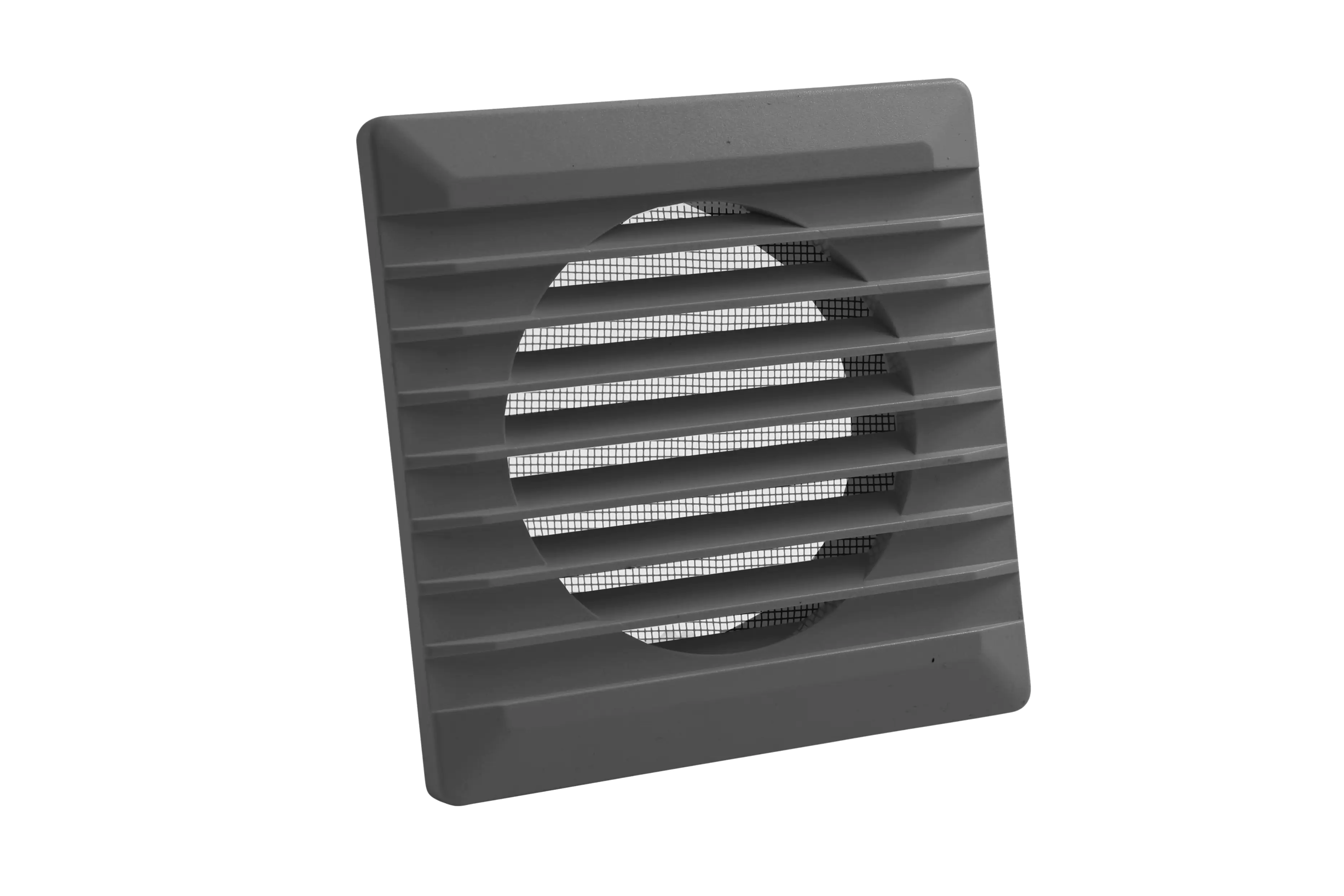 Lüftungsgitter eckig mit Rohranschluss aus Kunststoff mit Fliegengitter und Rohranschluss Ø 100 mm,