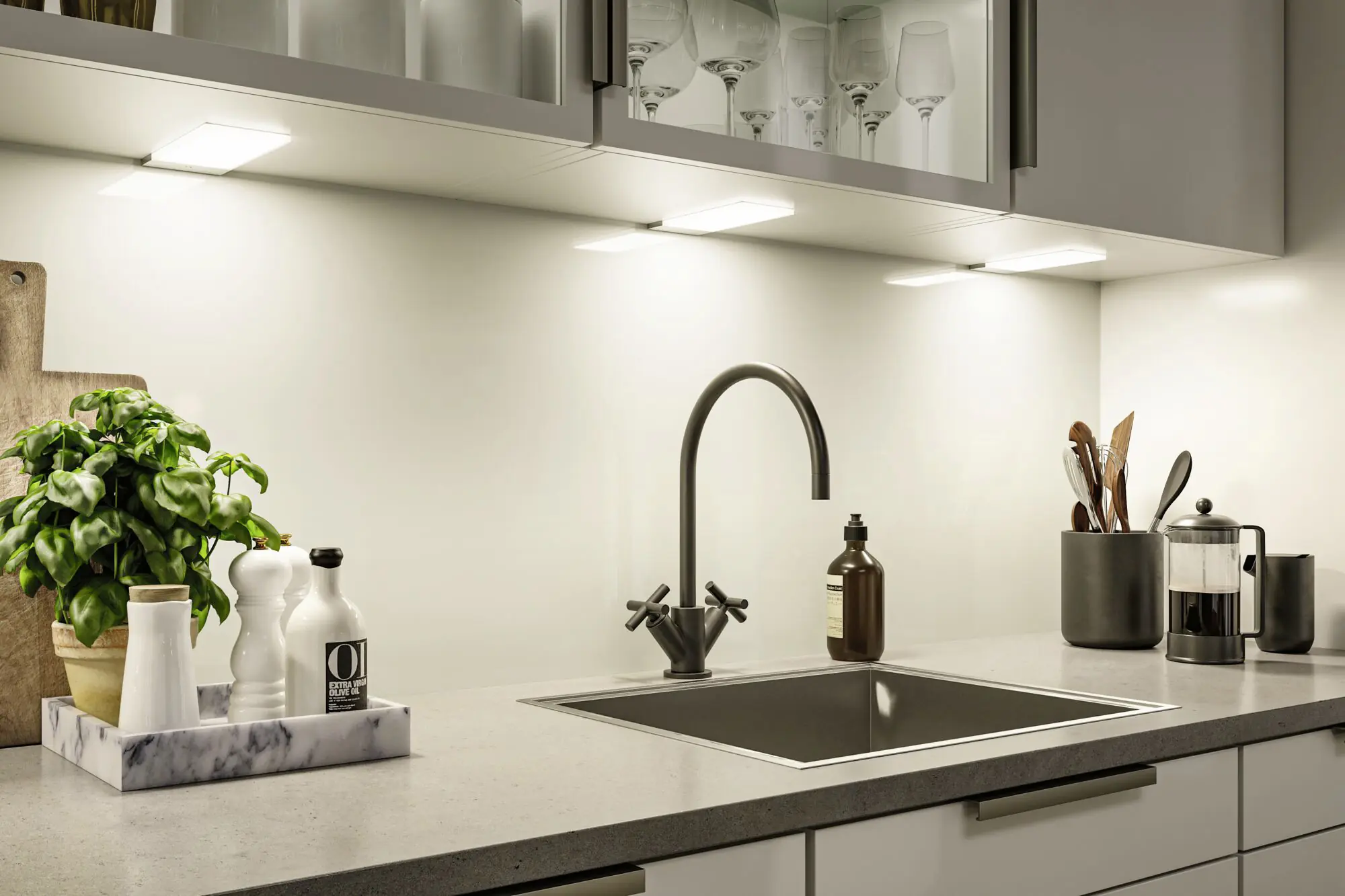 Paulmann LED Unterbauleuchte Bredo silber warmweiß 3er Set