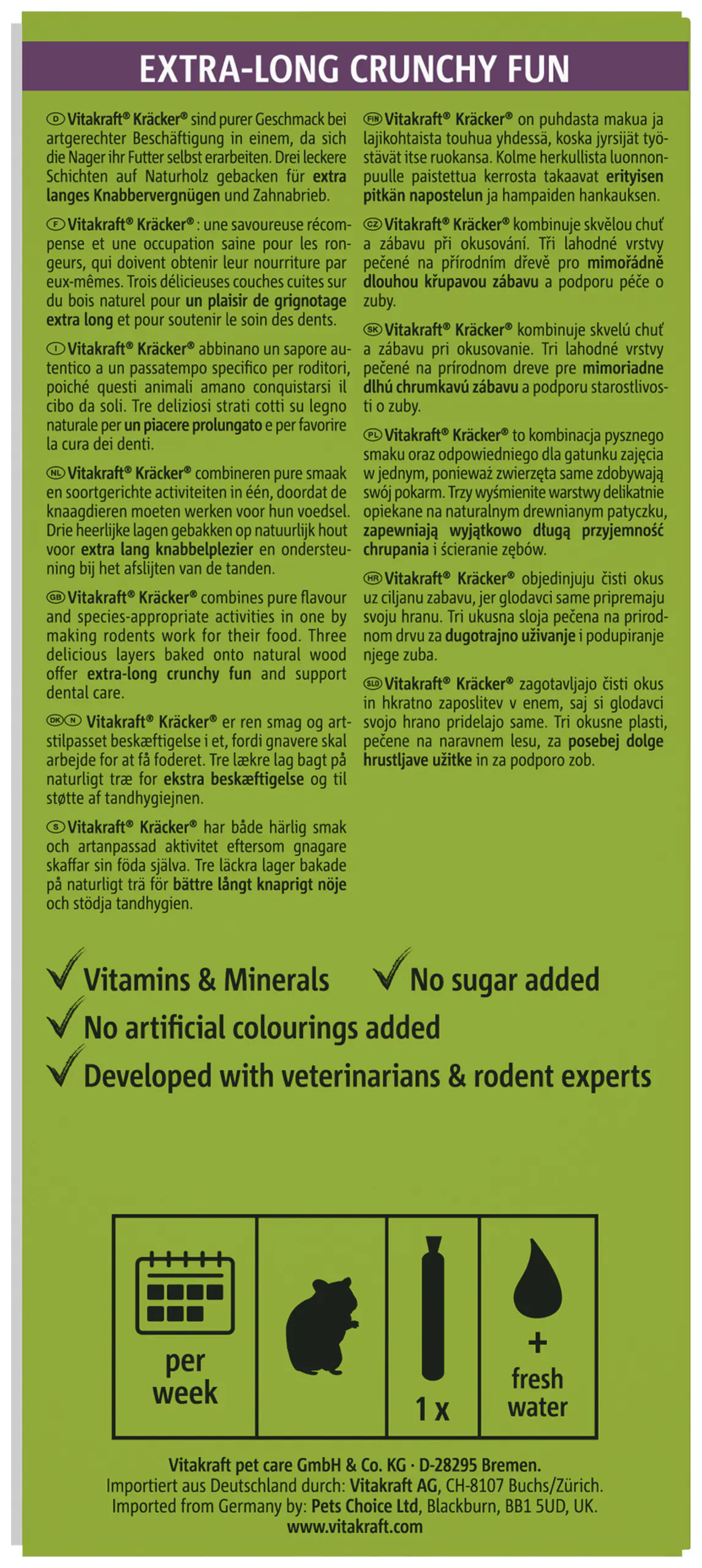 Vitakraft Nagerfutter Snack Kräcker 112 g Traube & Nuss 2 Stück