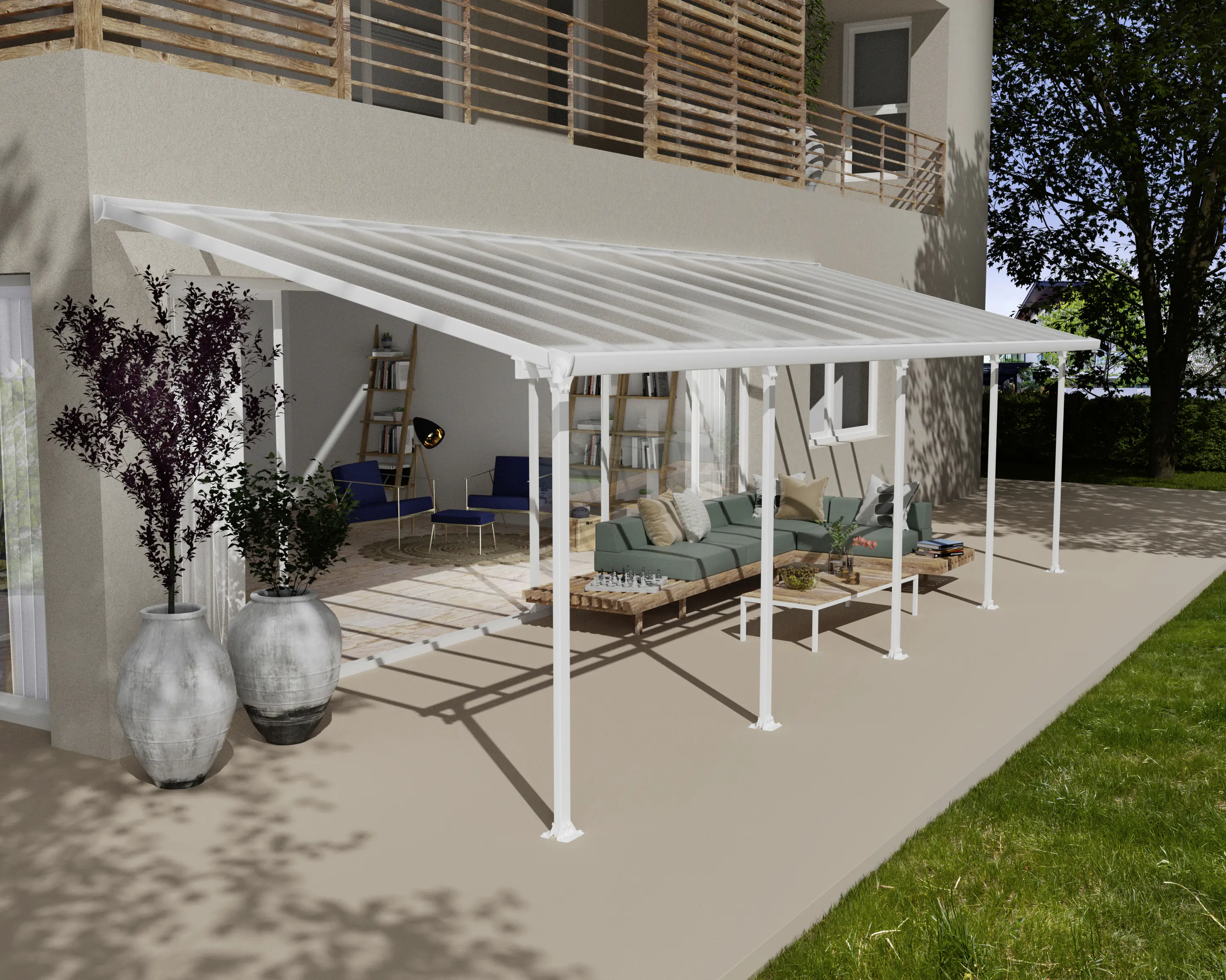 Canopia Terrassendach 915 x 300 cm weiß