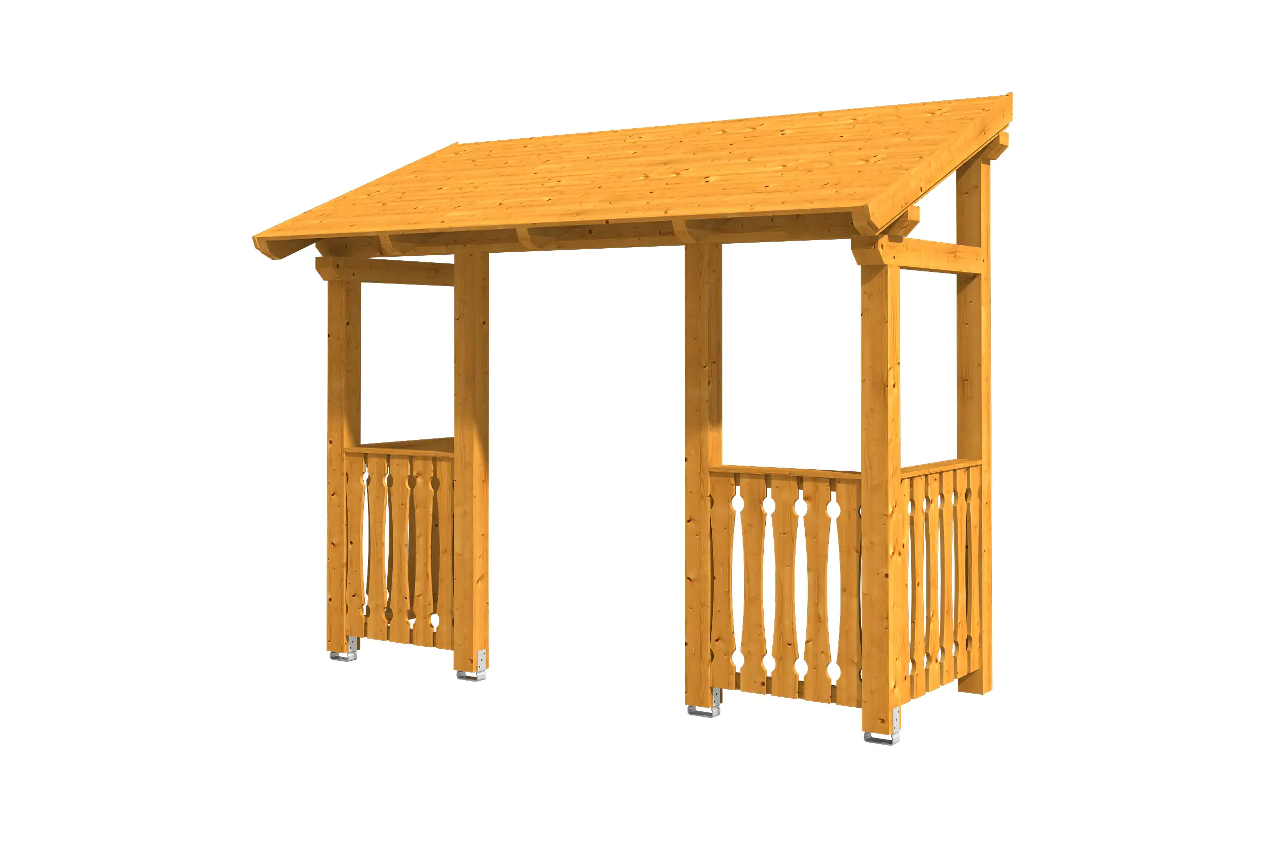 4018211016235 SKAN HOLZ Vordach Paderborn Typ 6 336 x 156 cm, lasiert in Eiche hell