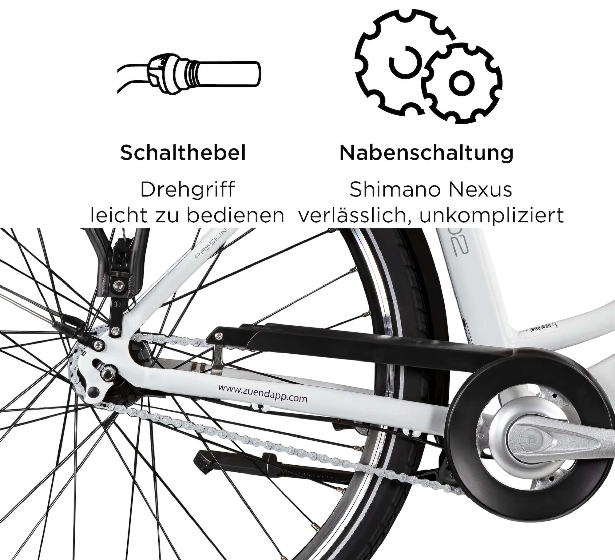 Zündapp E-Bike Z502 City 28 Zoll 7-Gang 522 Wh weiß lila Zündapp E-Bike Z502 City 28 Zoll 7-Gang 522 Wh weiß lila