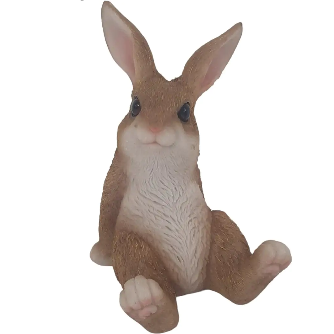 Dekofigur Hase sitzend 9,5 x 7 x 6 cm braun weiß
