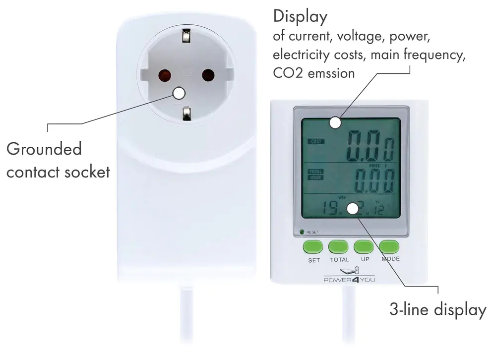 Schwaiger Energiekosten Messgerät STEM0015 Display, weiß, IP20