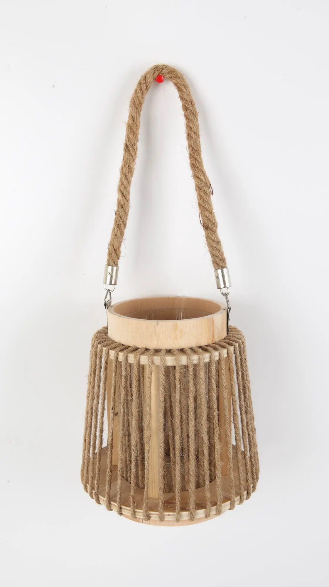 TrendLine Deko-Laterne Holz Ø 17 x 19 cm natur