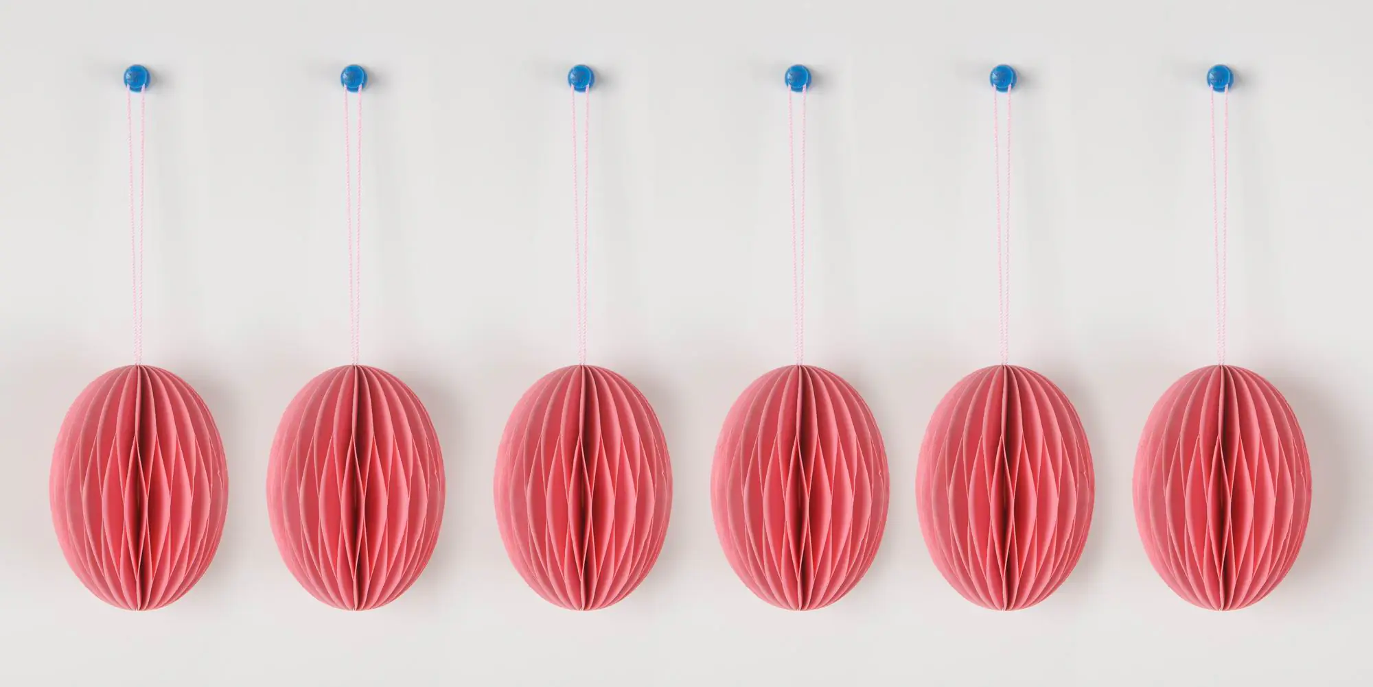 TrendLine Osterei Deko zum aufhängen Papier Ø 6 x 8 cm rosa 6er Set