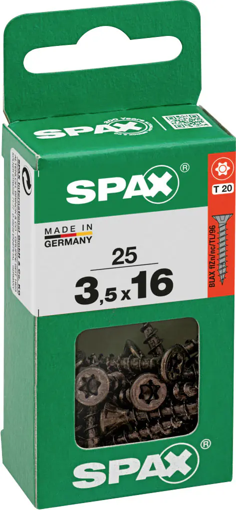 Spax Universalschrauben 3,5 x 16 mm T20 Vollgewinde - 25 Stk. 