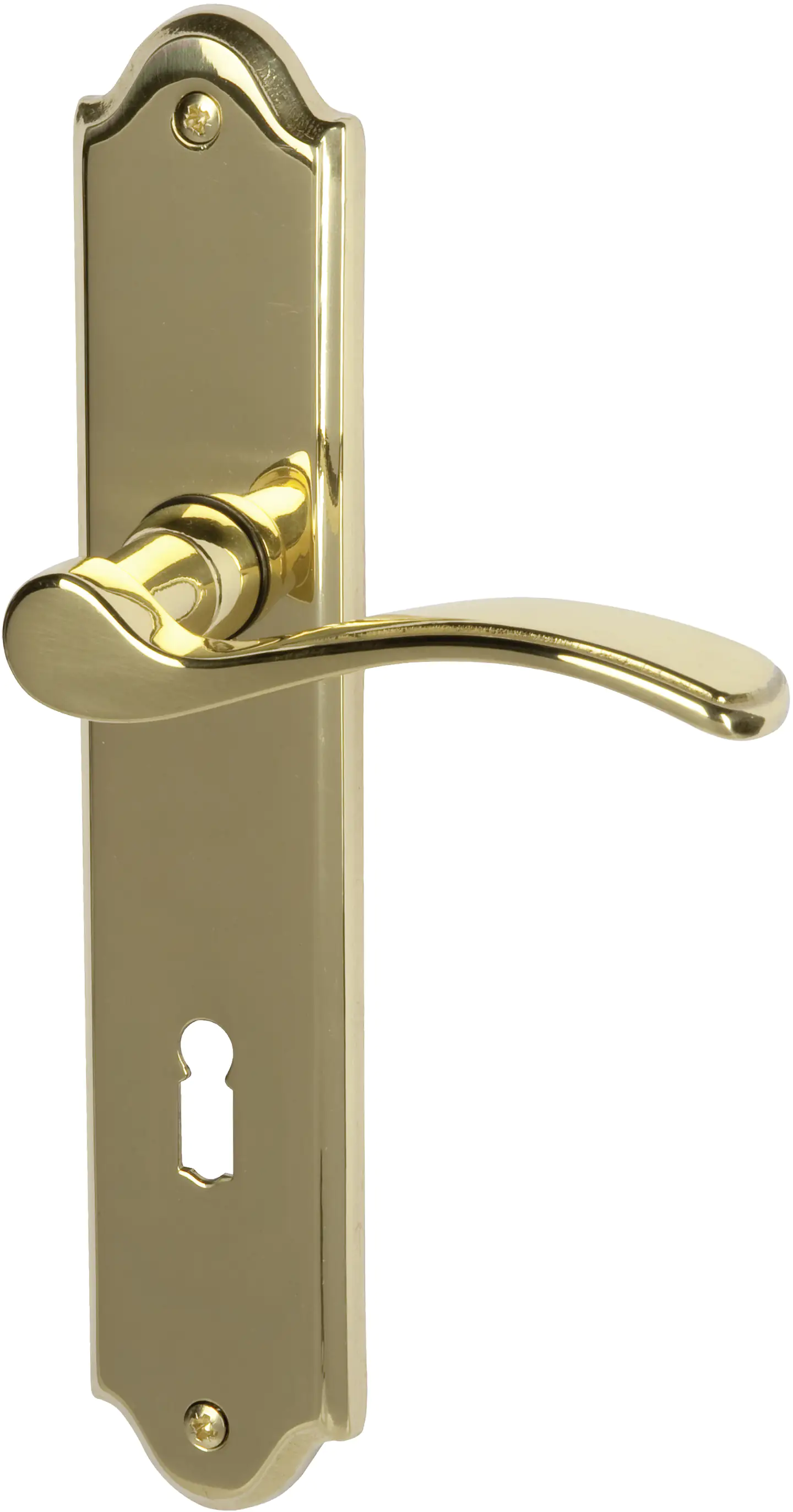 Alpertec BB-Langschildgarnitur Lori Messing gold abgerundet