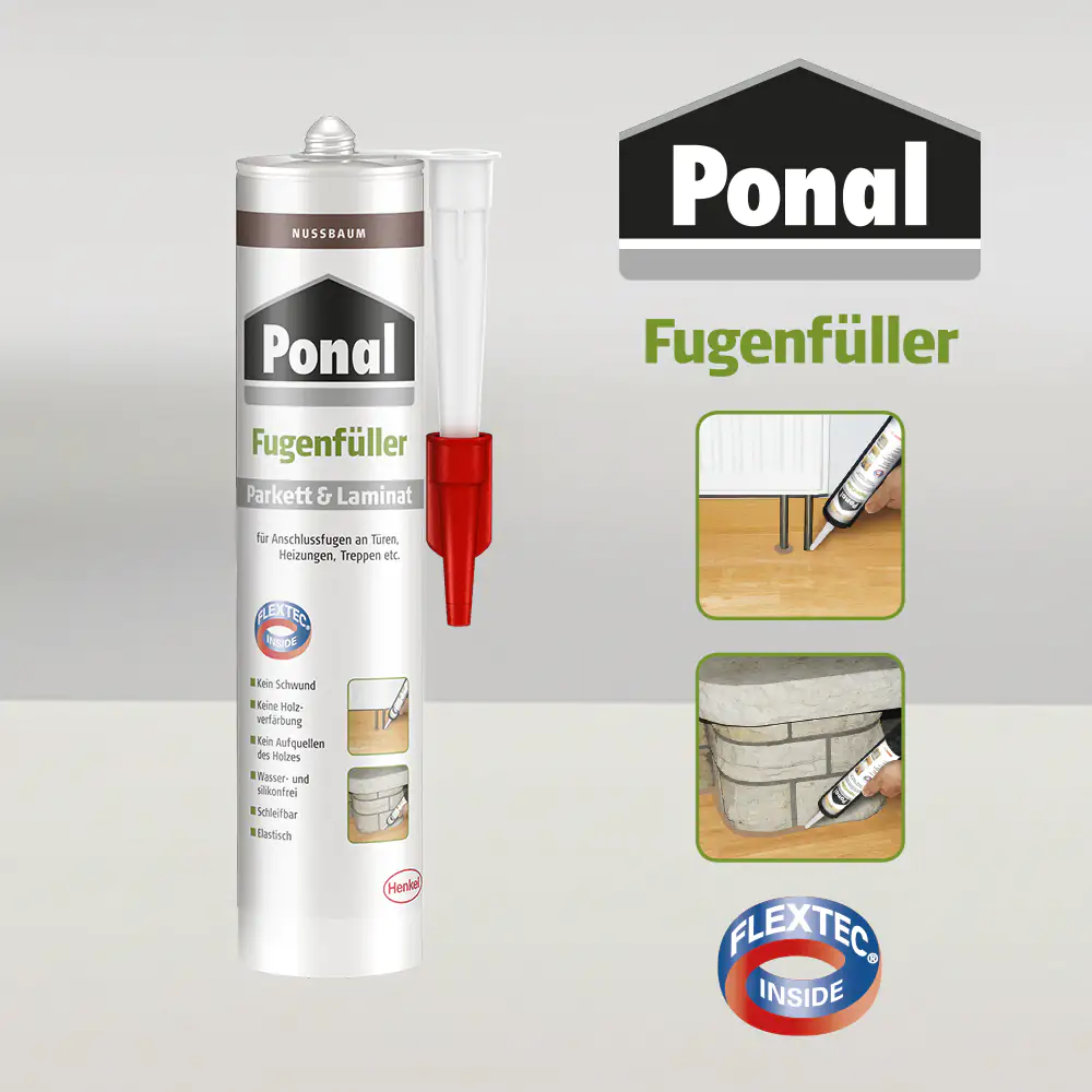 Ponal Fugenfüller Parkett & Laminat 280 ml Kartusche, Nussbaum