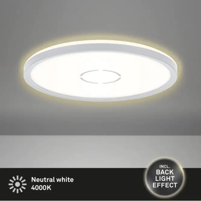 Briloner Slim LED Panel Free silber Ø 29,3 cm mit Backlight-Effekt Briloner Slim LED Panel Free silber Ø 29,3 cm mit Backlight-Effekt