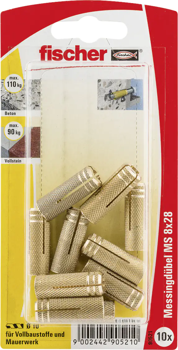9002442905210 Fischer Messingdübel MS 8.0 x 28 mm - 10 Stück