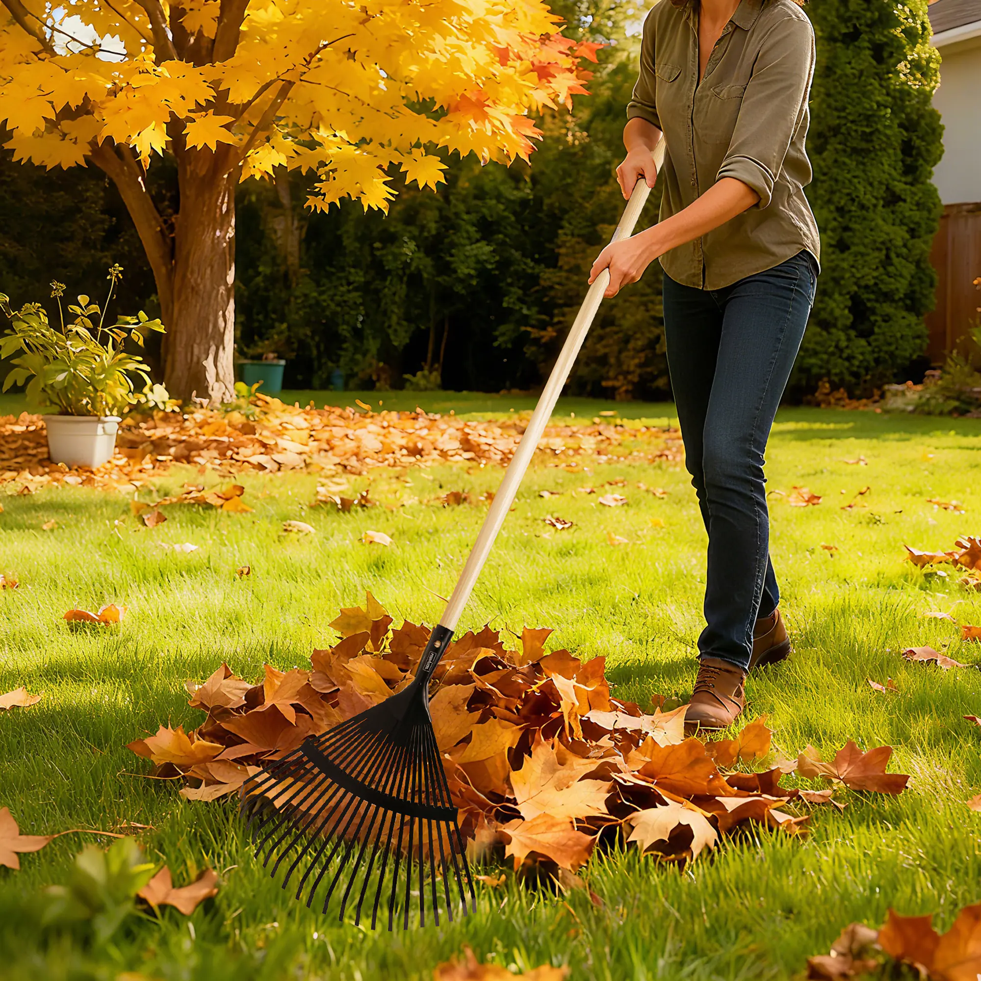 Primaster Laubbesen-Aufsatz 22 Zinken 40 cm Arbeitsbreite schwarz