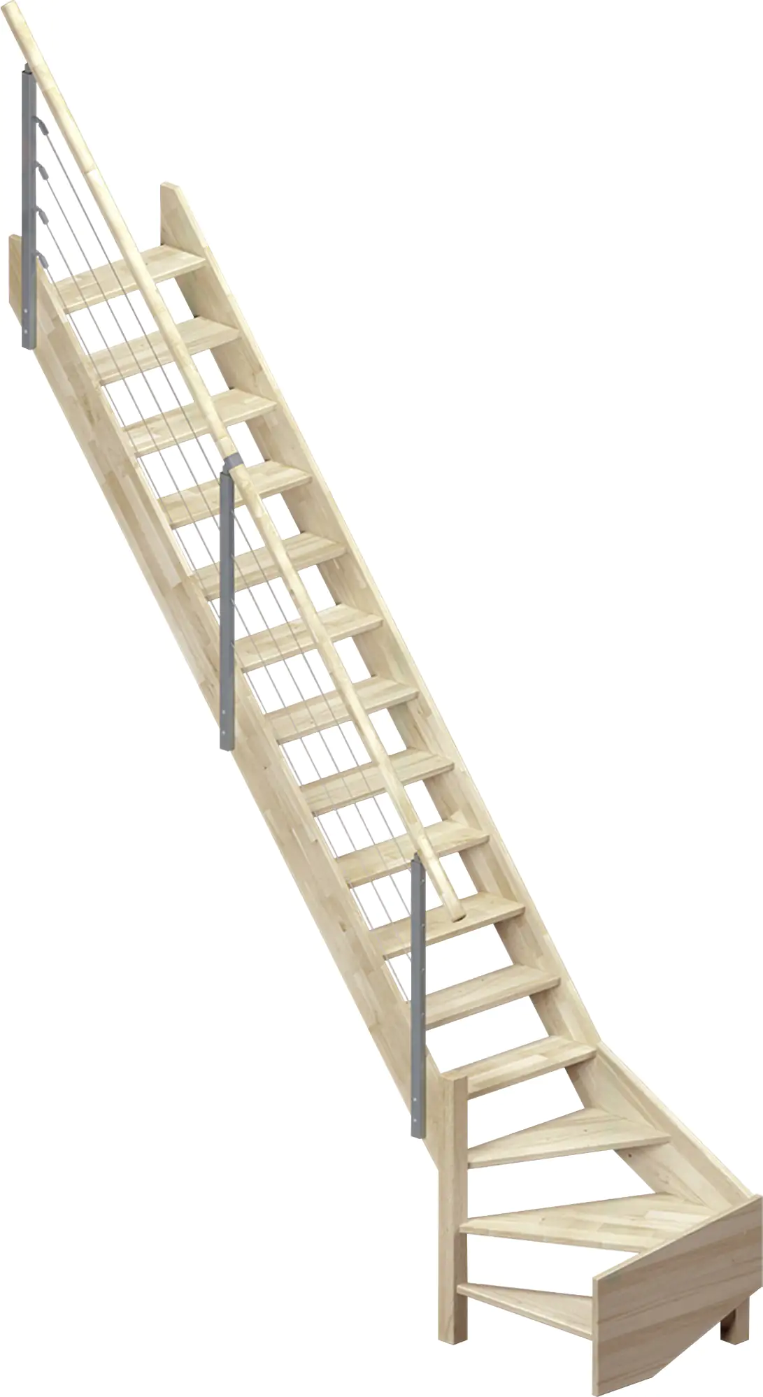 Dolle Raumspartreppe Brest Eiche 1/4gewendelt unten links Dolle Raumspartreppe Brest Eiche 1/4gewendelt unten links