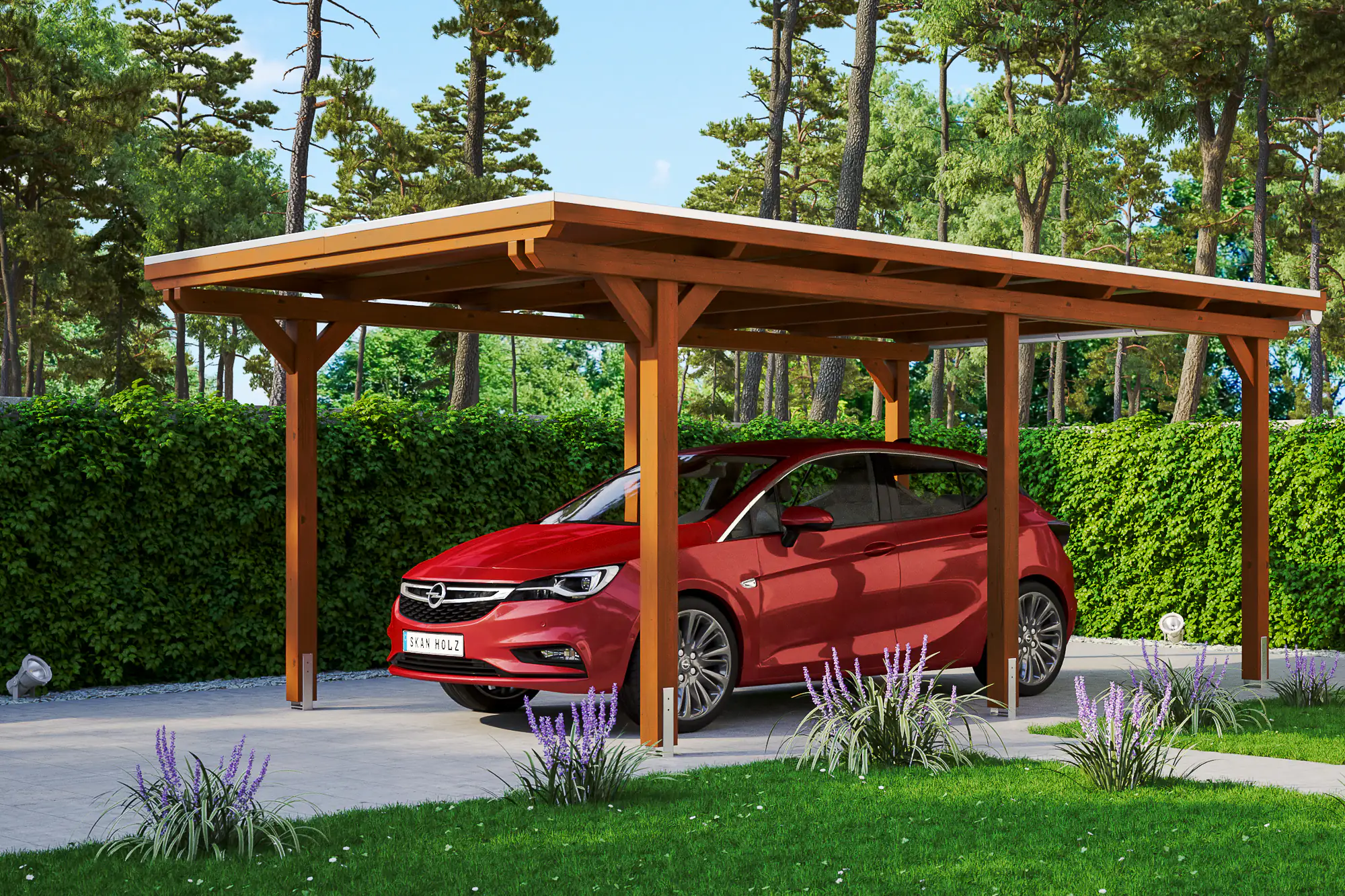 4018211022151 SKAN HOLZ Carport Emsland 354 x 604 cm mit Aluminiumdach
