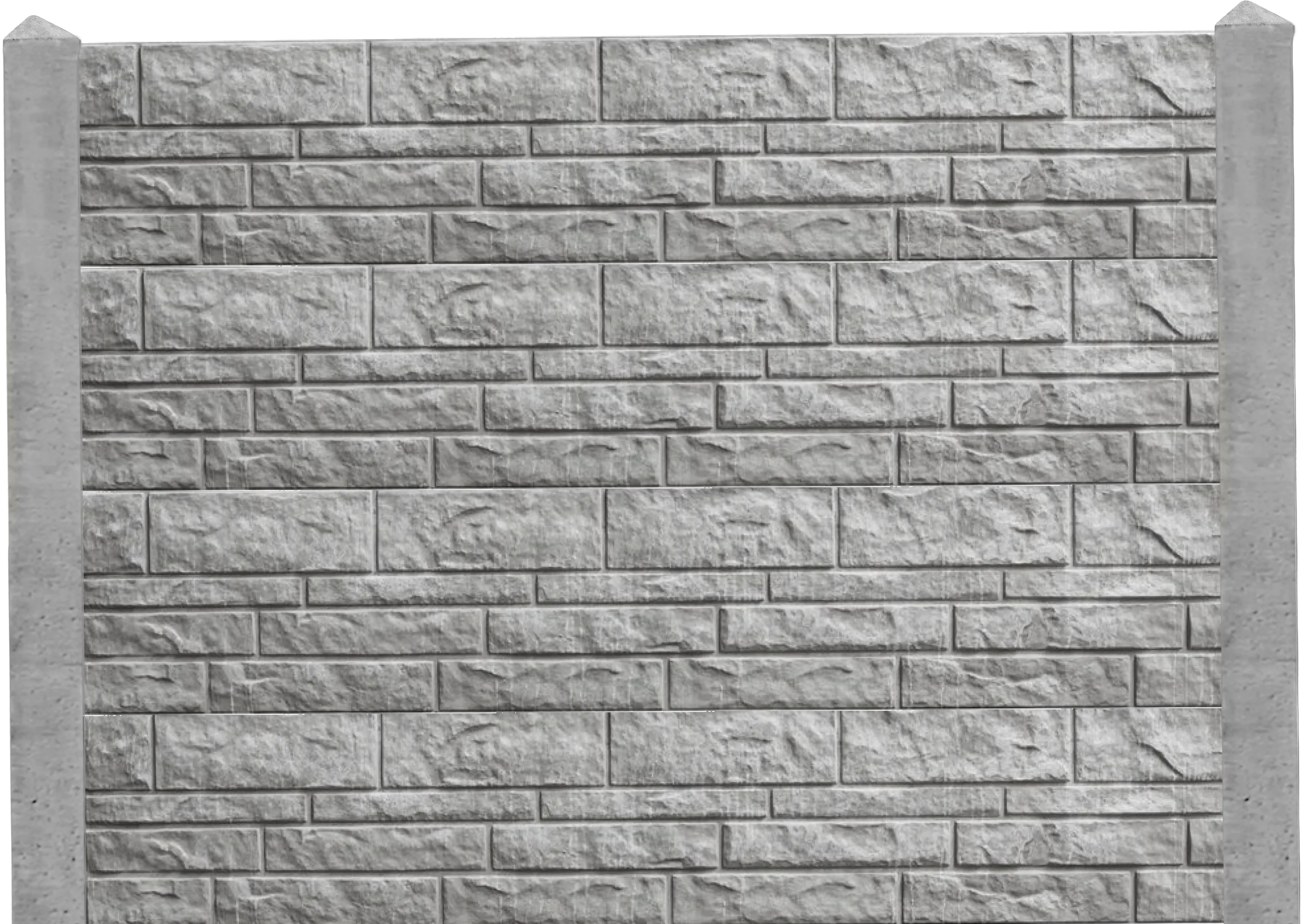 Betonzaun Erweiterungsset Fels S-Motiv mit Zwischenpfosten 154 cm 