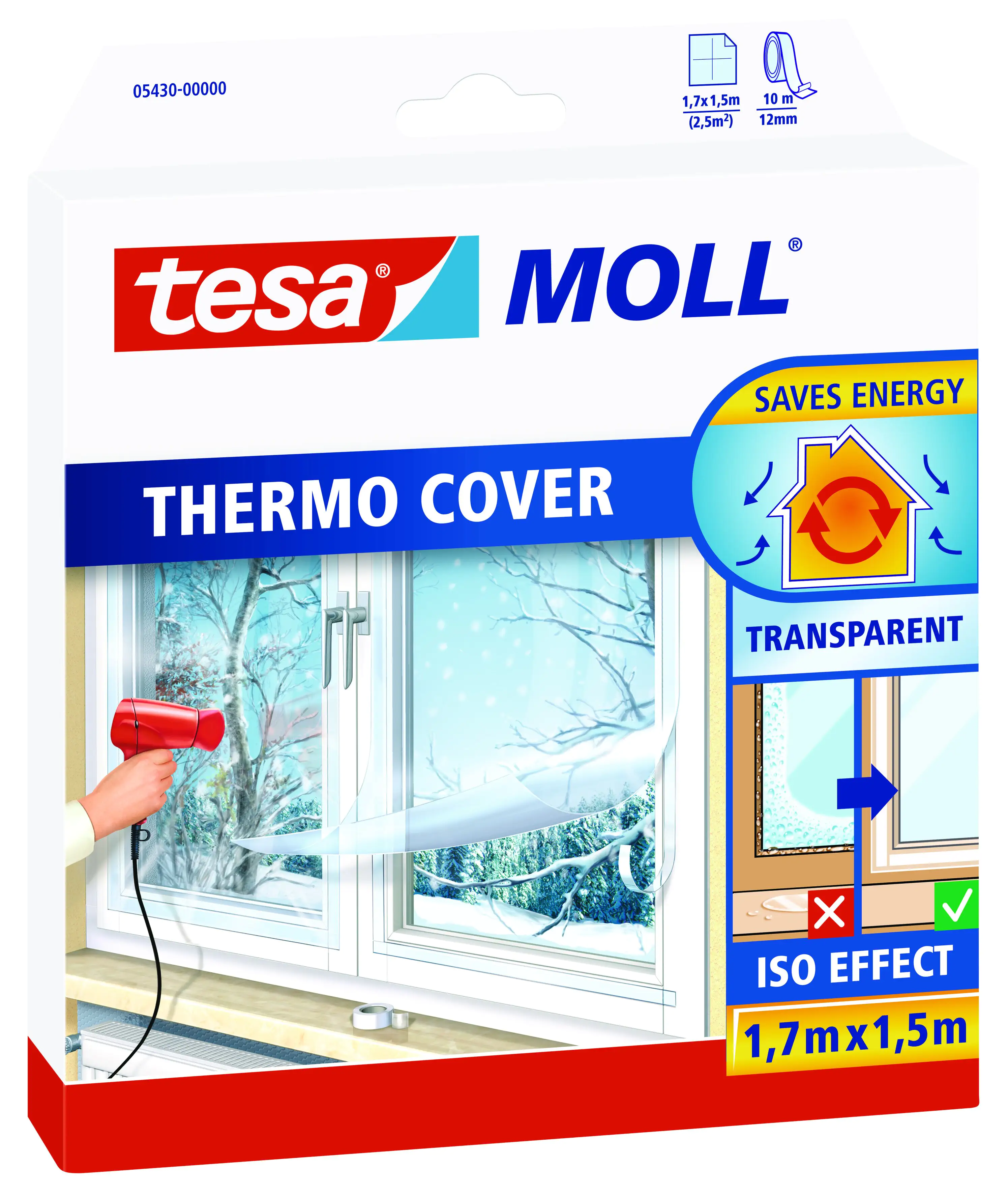 tesa Moll Fenster Isolierfolie Thermo Cover 1,7 x 1,5 m tesa Moll Fenster Isolierfolie Thermo Cover 1,7 x 1,5 m