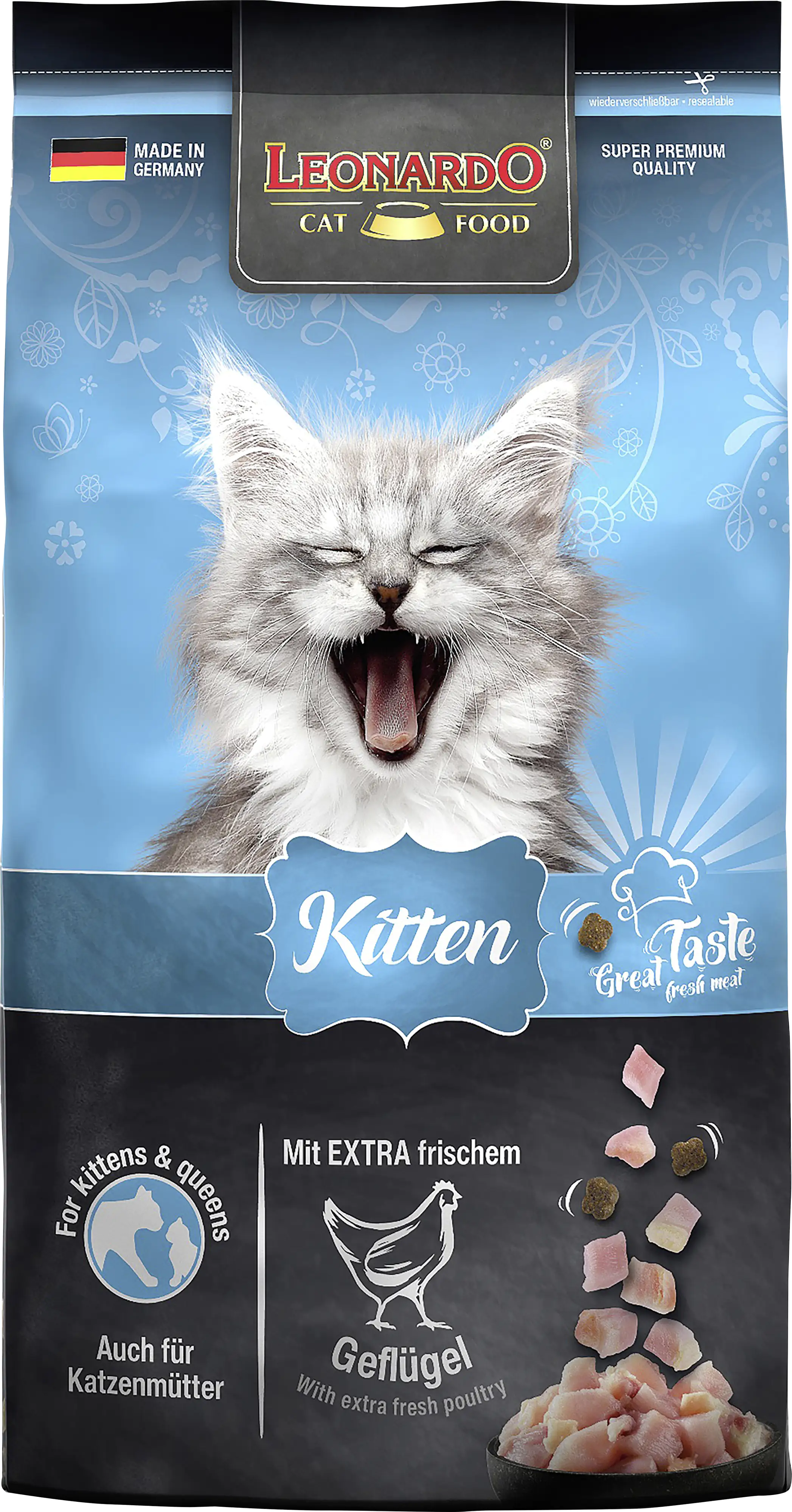 Leonardo Katzentrockenfutter Leo Kitten mit extra frischem Geflügel 1,8 kg