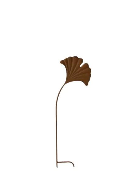 TrendLine Deko Gartenstecker Gingko Metall 83 cm Rostoptik