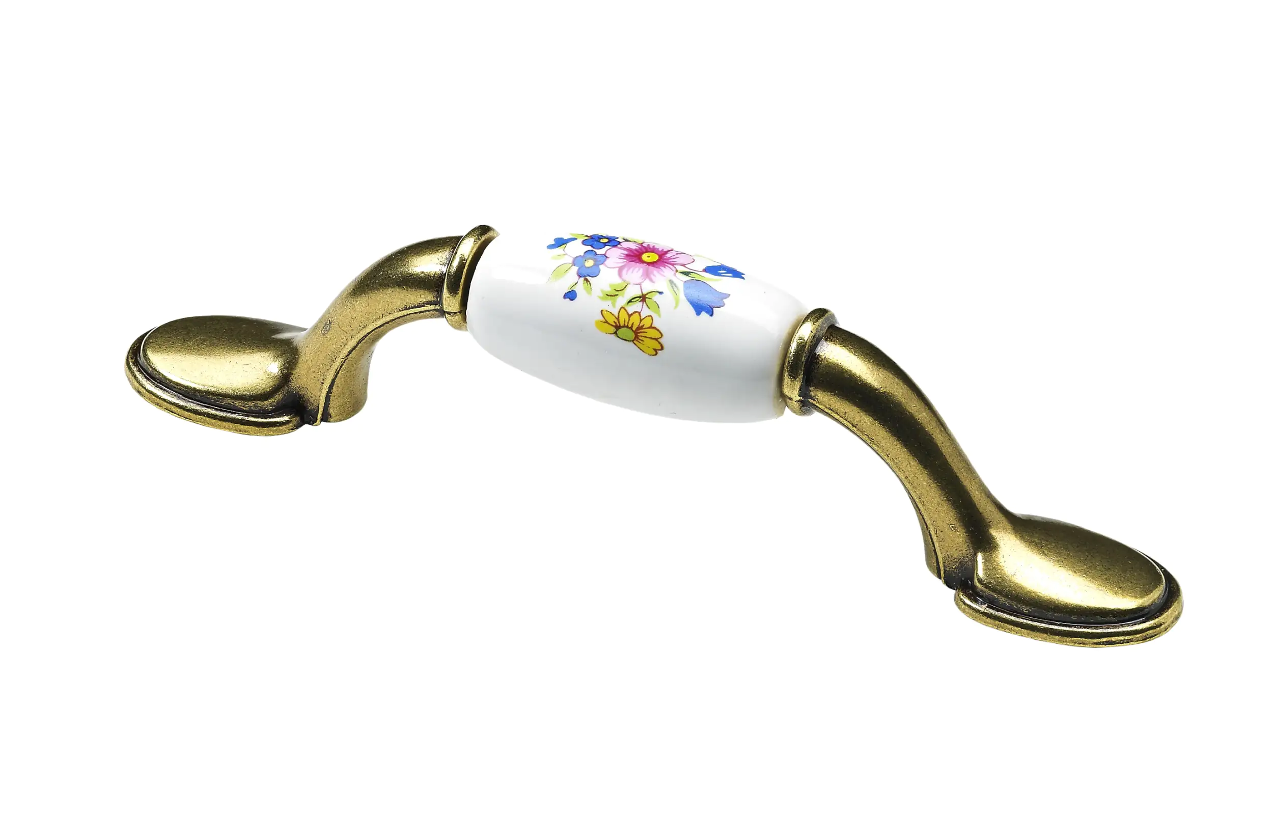 Hettich Möbelgriff  Keramik weiß/floral 18 x 126,5 x 30 mm - 1 Stück