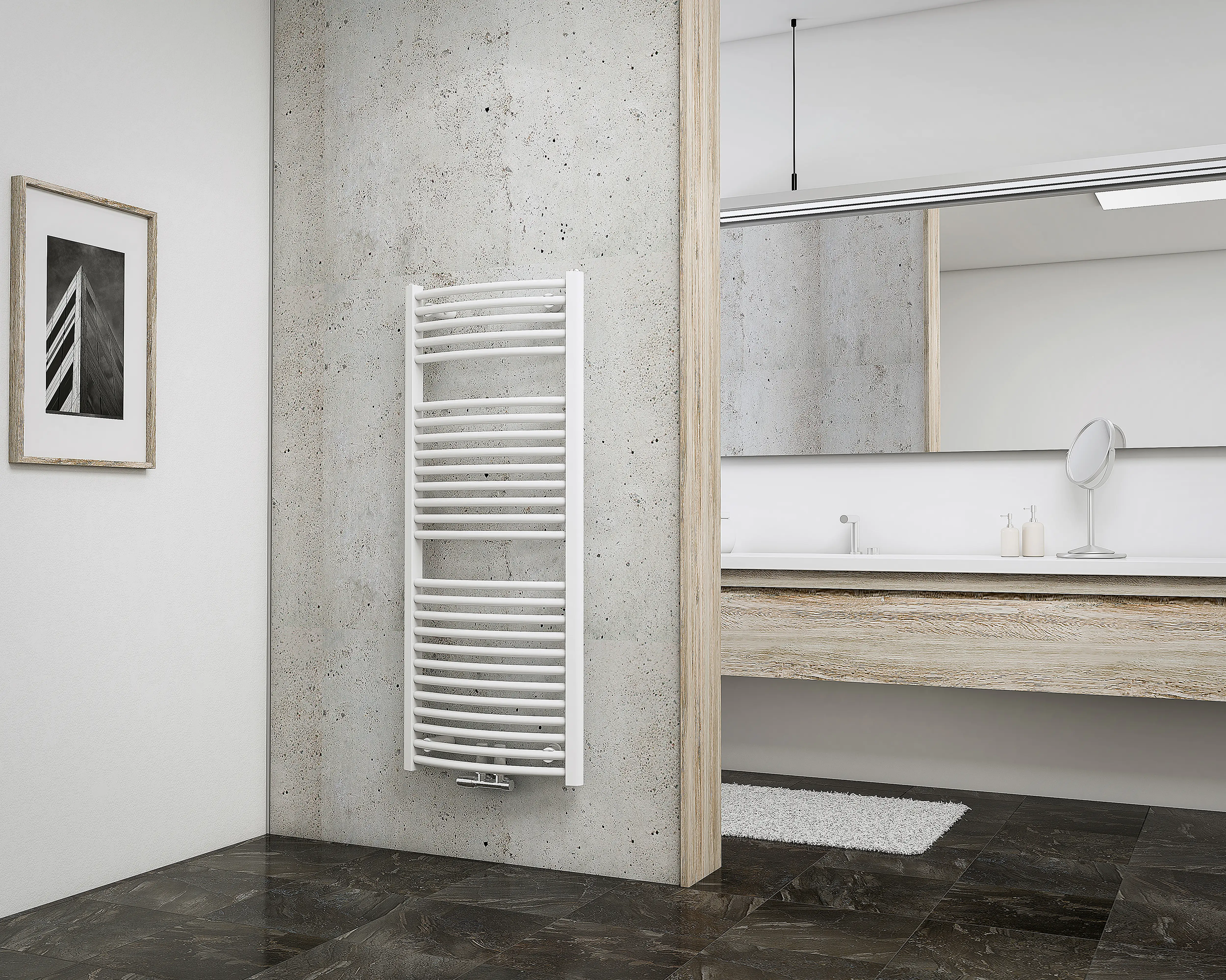 4060991037948 Schulte Badheizkörper München Rund 121,5 x 50 cm cm 612 Watt